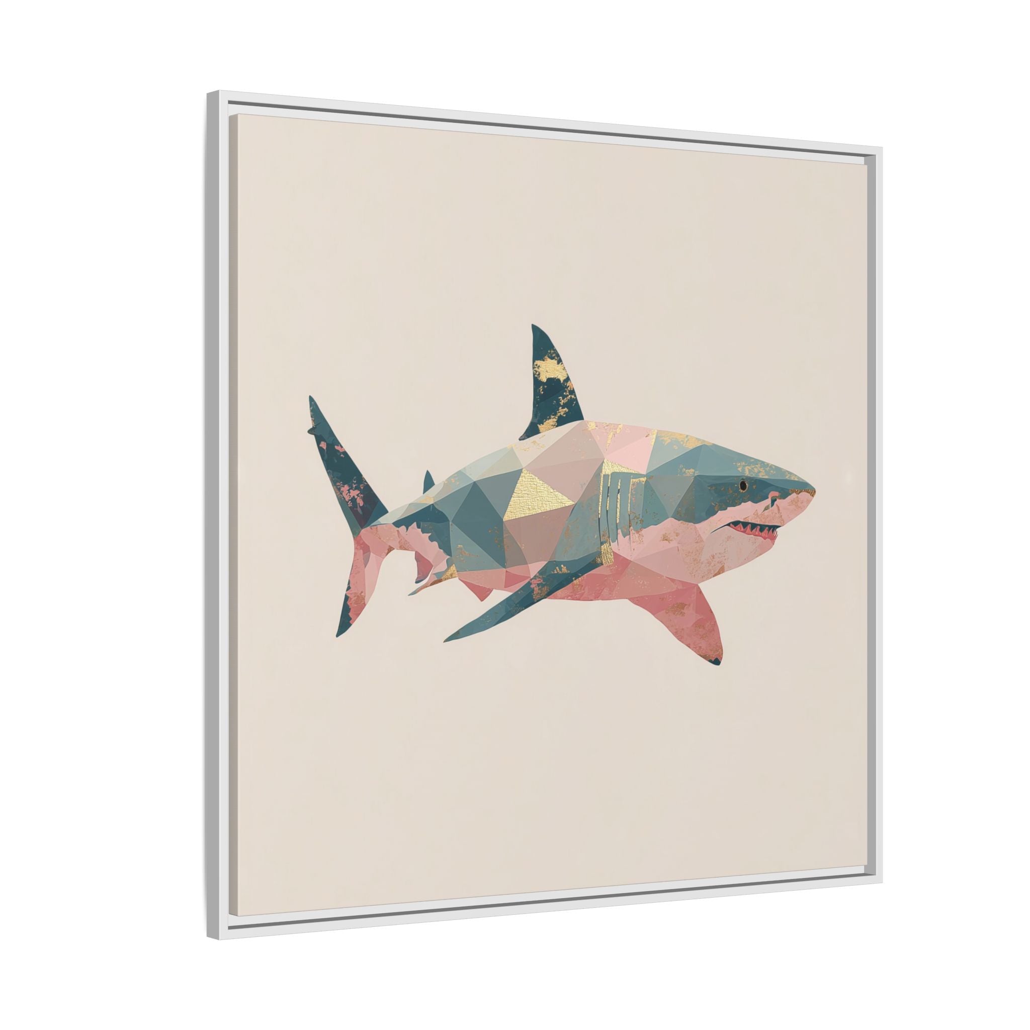 Geometric Shark Spectrum: Polygonal Marine Predator, Abstract Metallic Design   |  Personalized & Custom Orders Available