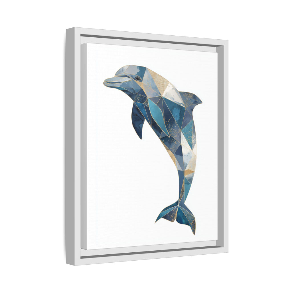 Geometric Dolphin Mosaic Framed Print , Contemporary Marine Art   |  Personalized & Custom Orders Available