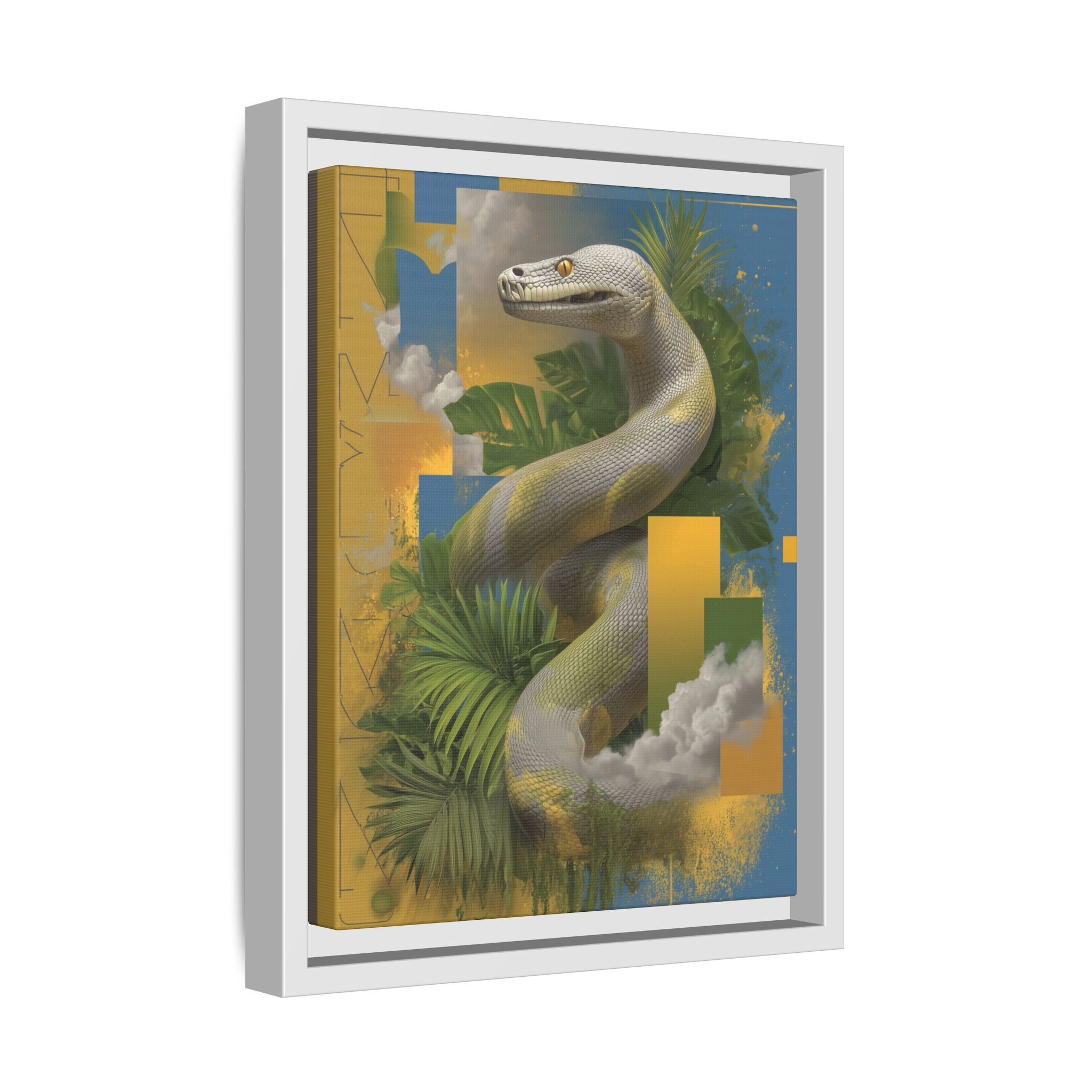 Serpent of Surreal Geometries: Tropical Hyperrealism, Digital Snake Illustration   |    Custom Orders Available