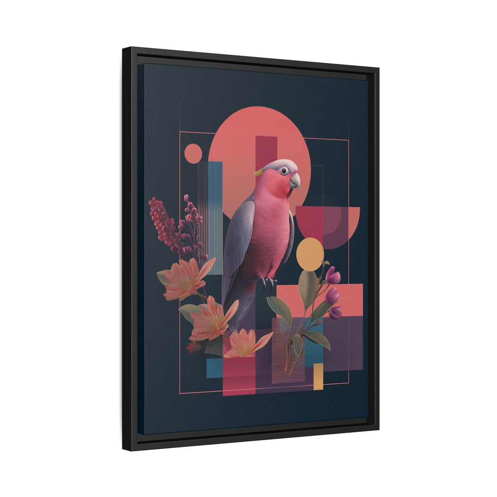 Galah Geometric Framed Print : Stylized Digital Cockatoo Portrait, Contemporary Abstract Botanical    |   Custom Orders Accepted