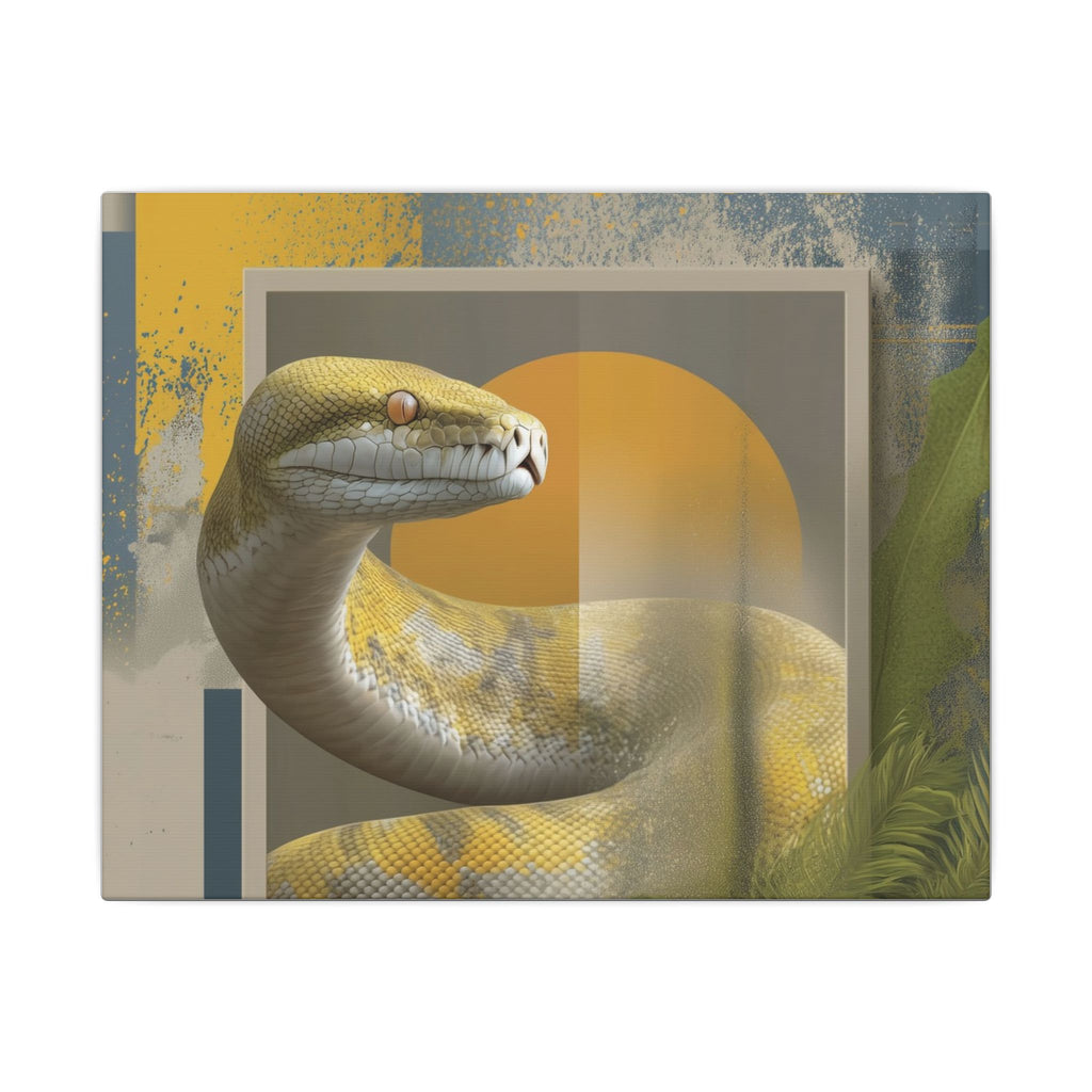 Serpent's Geometric Symphony: Tropical Python Illustration, Modern Graphic Design   |    Custom Orders Available