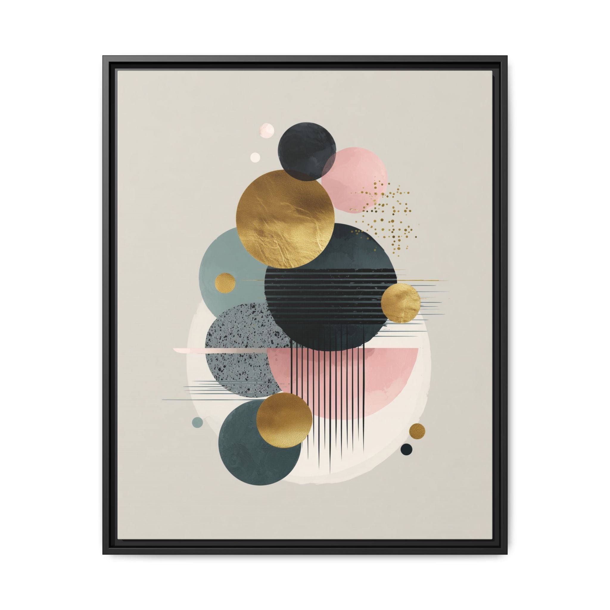 Geometric Harmony: Intersecting Circles, Mid-Century Modern Design, Abstract Metallic Composition   |   Custom Orders Accepted