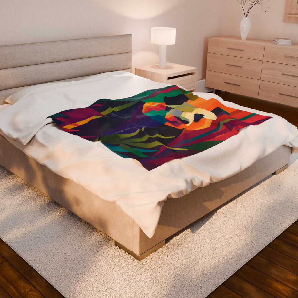 Geometric Panda Blanket: Wildlife Art, Digital Kaleidoscope Design, Contemporary Animal Illustration   |  Personalized & Custom Orders