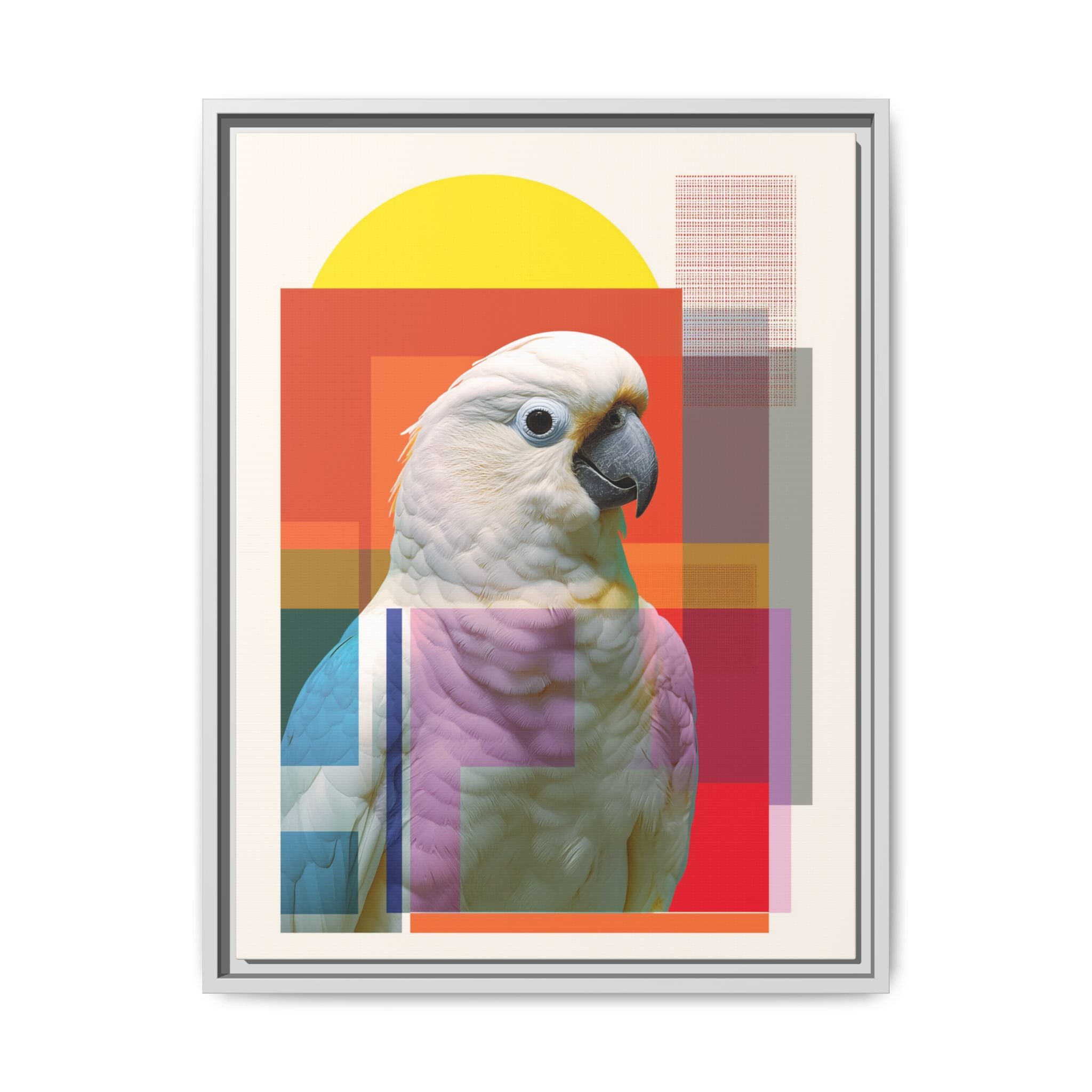 Cockatoo in Color: Geometric Wildlife Art, Contemporary Parrot Portrait   |    Custom Orders Available