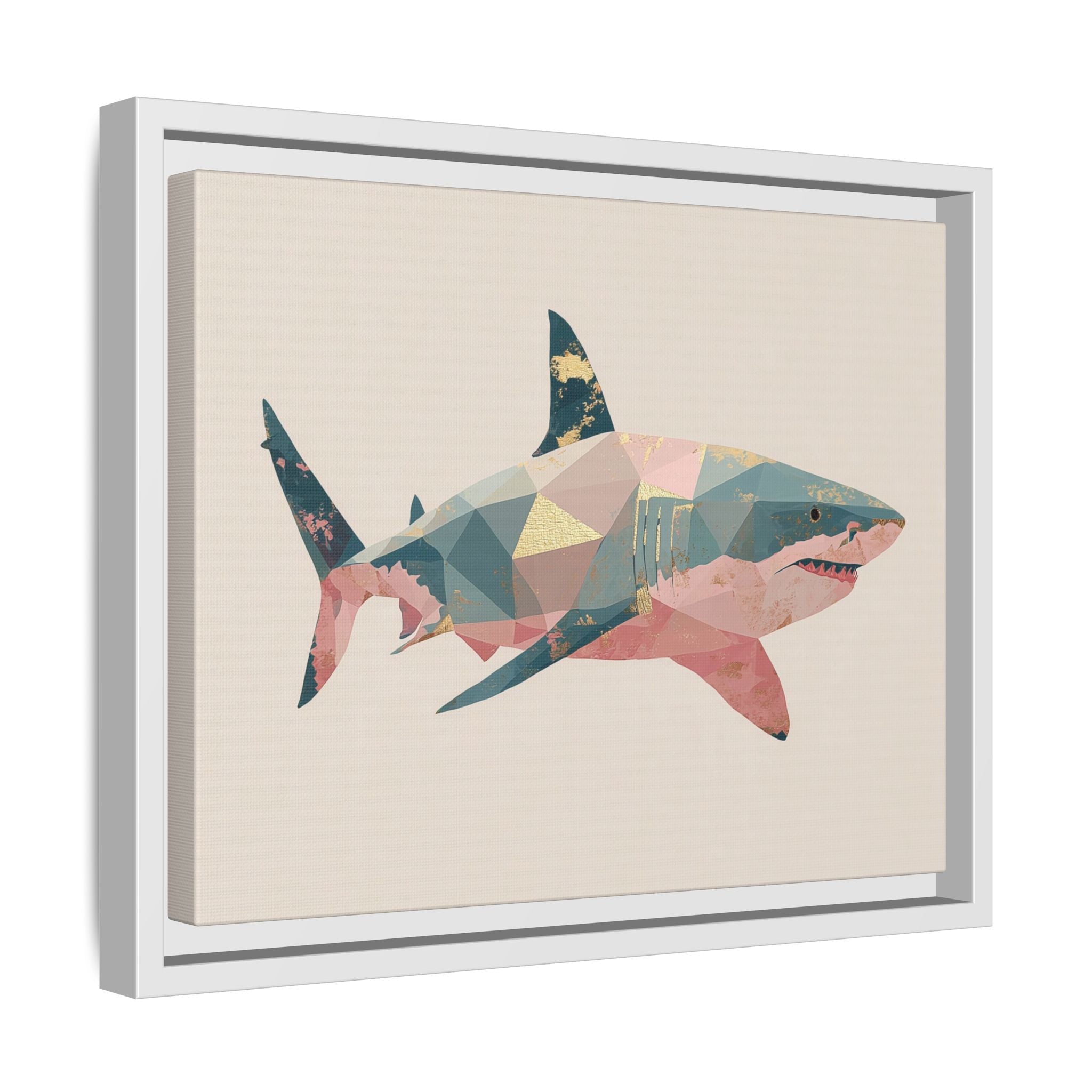 Geometric Shark Spectrum: Polygonal Marine Predator, Abstract Metallic Design   |  Personalized & Custom Orders Available