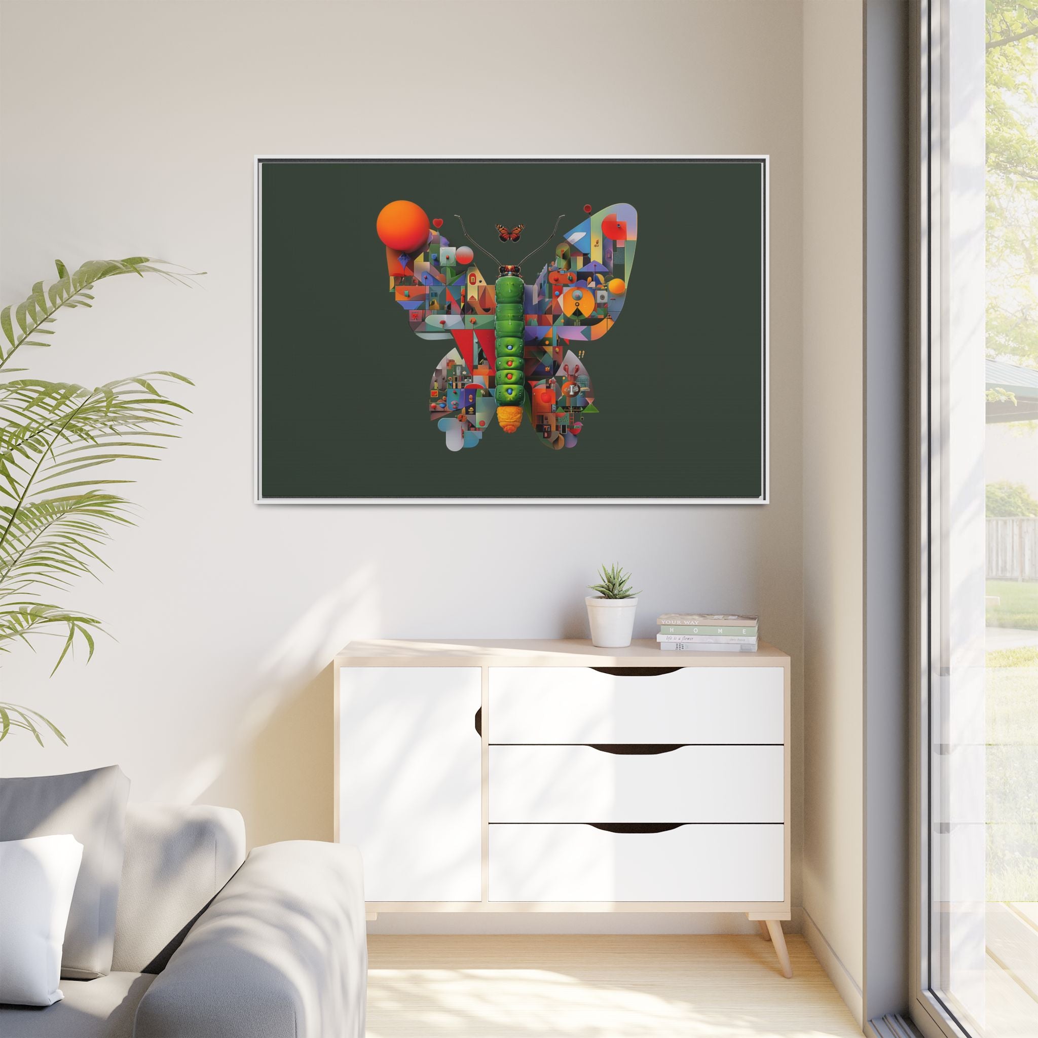Furnie: Geometric Butterfly Mosaic, Digital Art Landscape   |    Custom Orders Available