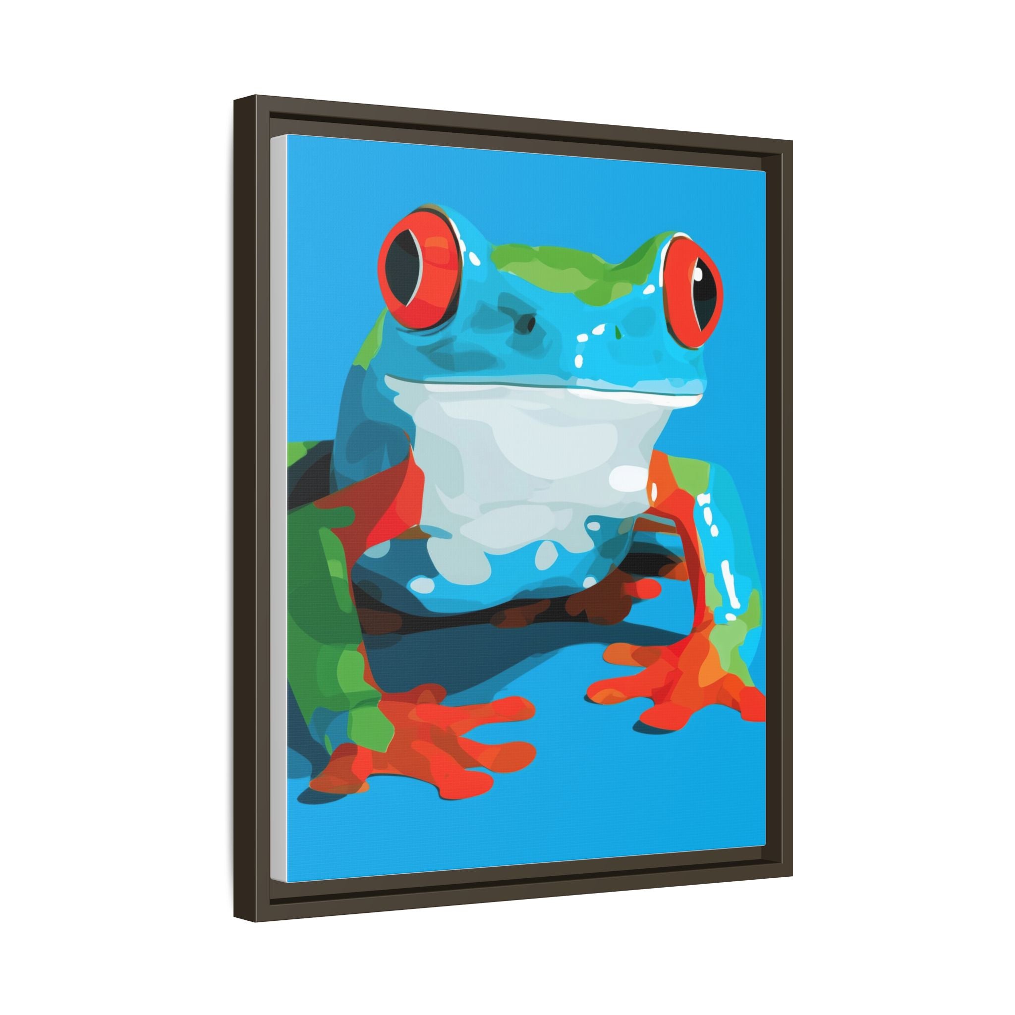 Red-Eyed Green Tree Frog Framed Print : Graphic Design, Pop Art Amphibian Portrait   |  Personalized & Custom Orders Available