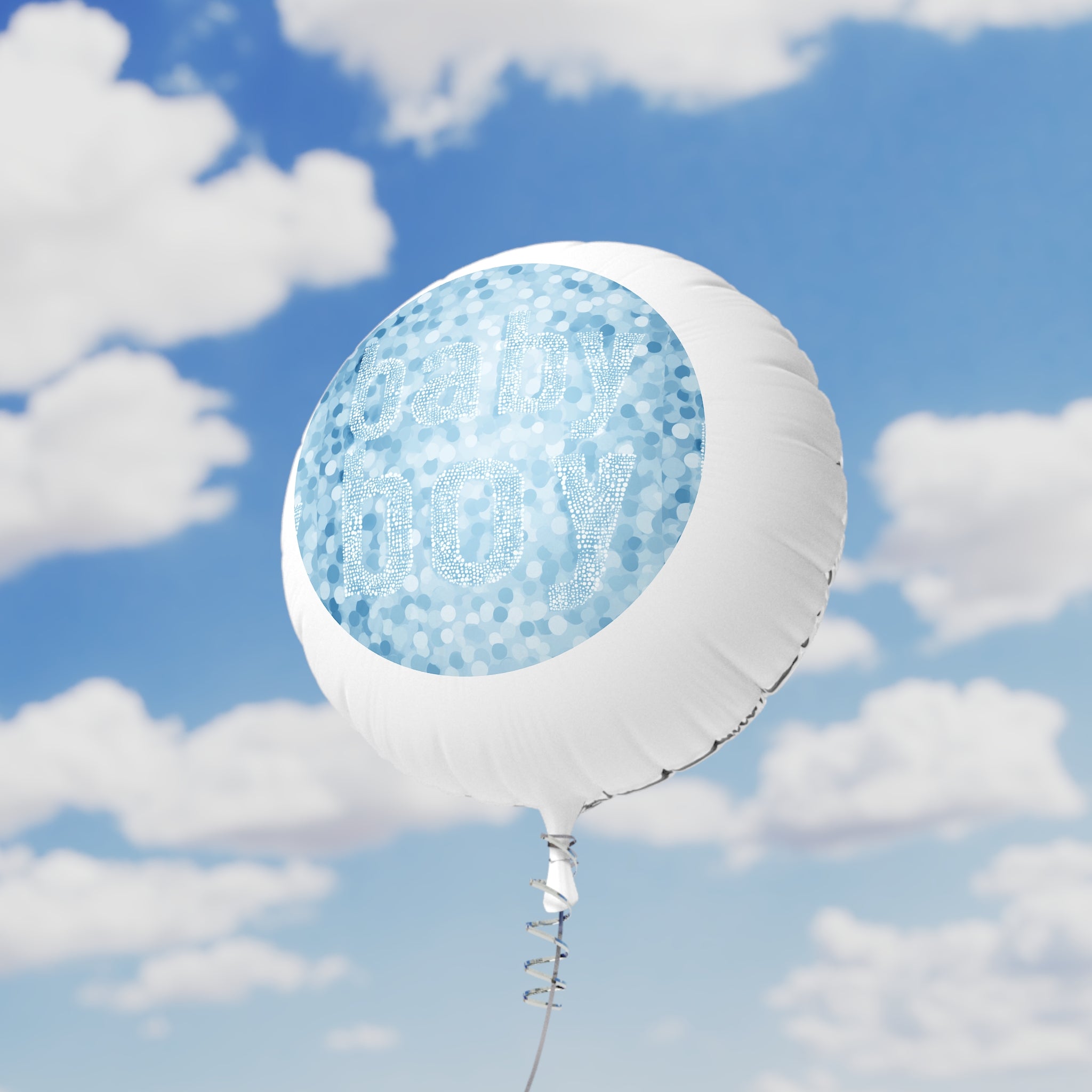 Baby Boy Blue Mylar Helium Balloon — 'baby boy' Celebration Balloon