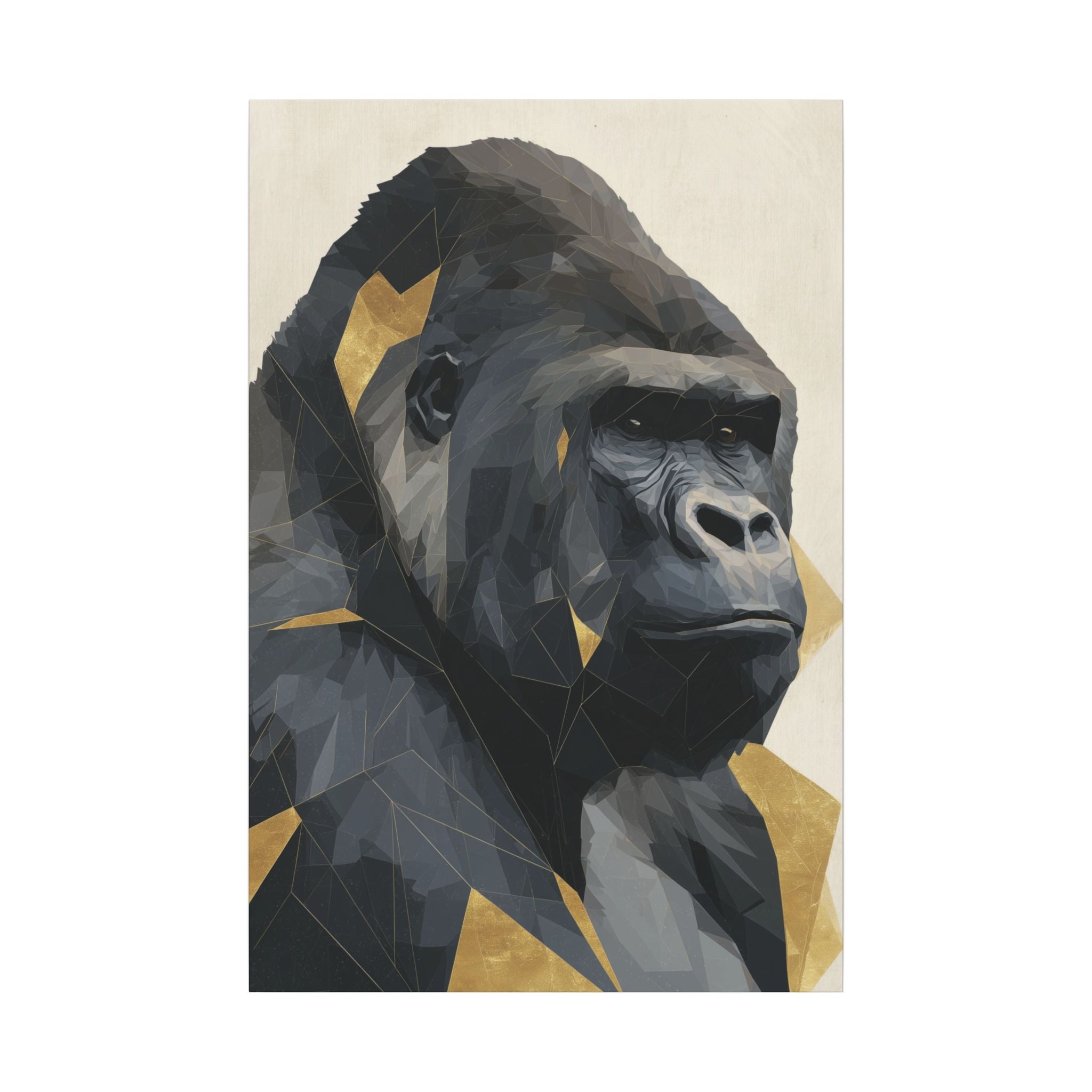 Fractured Primate: Geometric Gorilla Portrait, Low-Poly Animal Art, Modern Wildlife Visualization   |  Personalized & Custom Orders