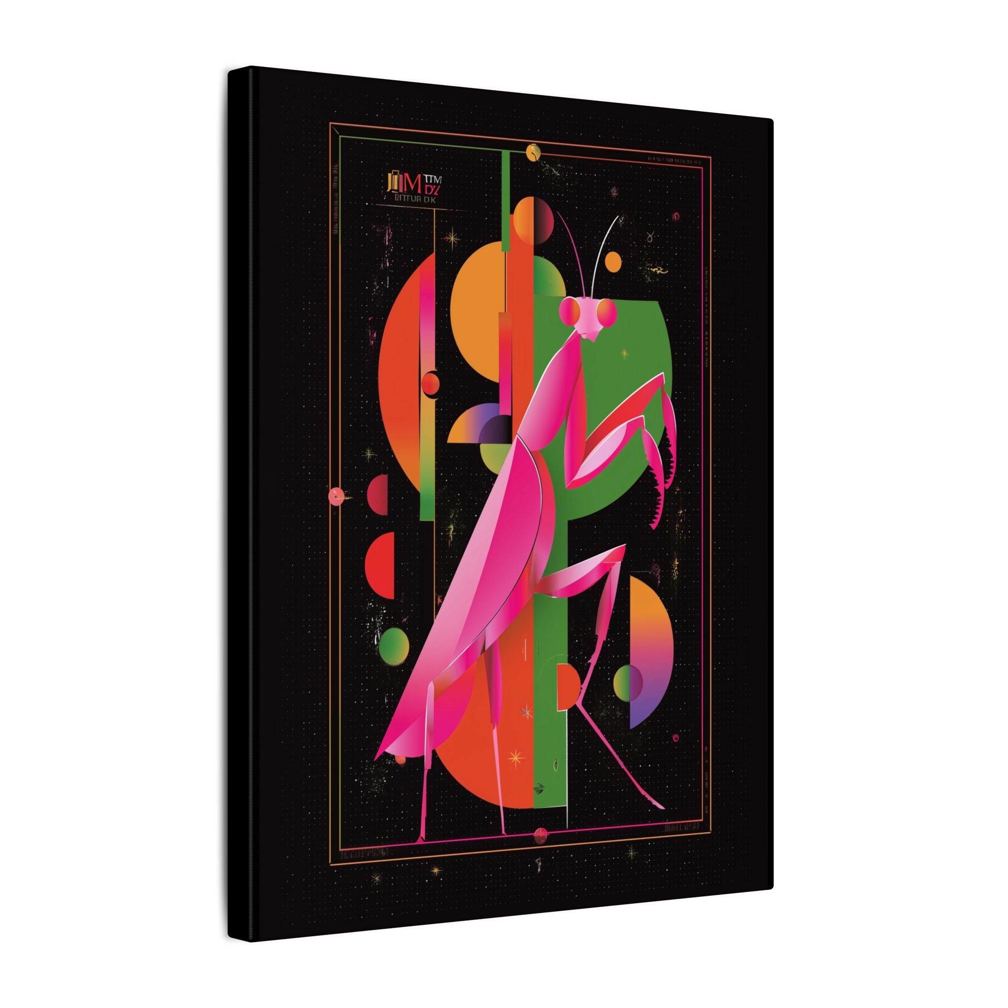 Cosmic Mantis: Geometric Insect Illustration, Cubist Space Design   |    Custom Orders Available