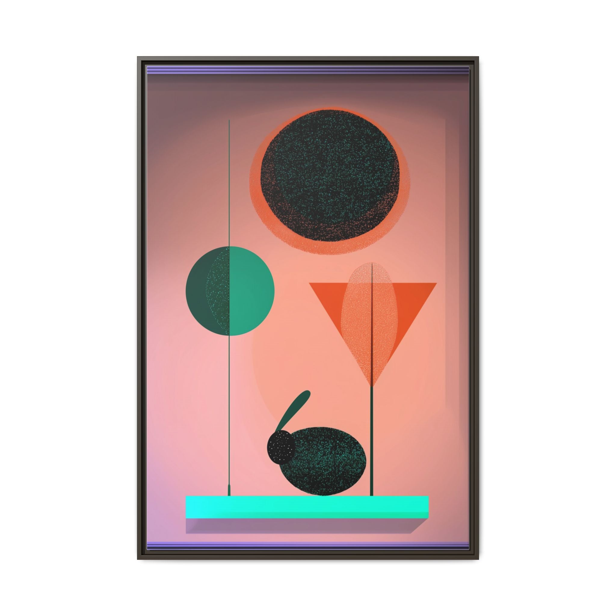 Geometric Harmony: Abstract Minimalist Composition, Organic Shapes and Color Play, Geometric Design with Teal and Orange Palette   |