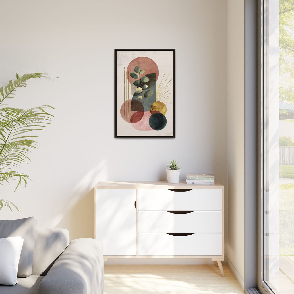 Botanical Geometric Symphony: Eucalyptus Harmony, Metallic Intersections, Modern Earth Tones   |   Custom Orders Accepted