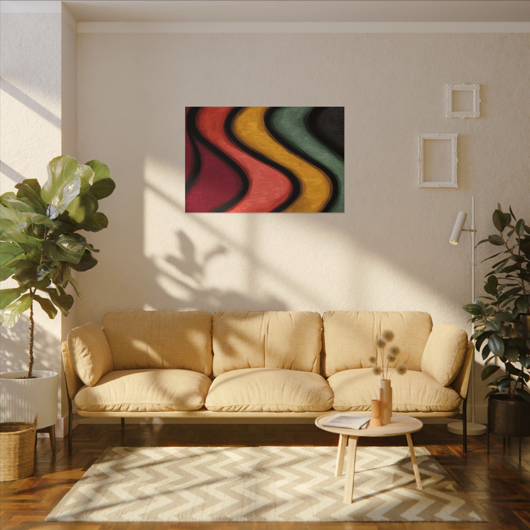 Autumnal Waves: Sinuous Organic Abstractions, Warm Color Landscape, Rhythmic Painterly Flow   |   Custom Orders Accepted