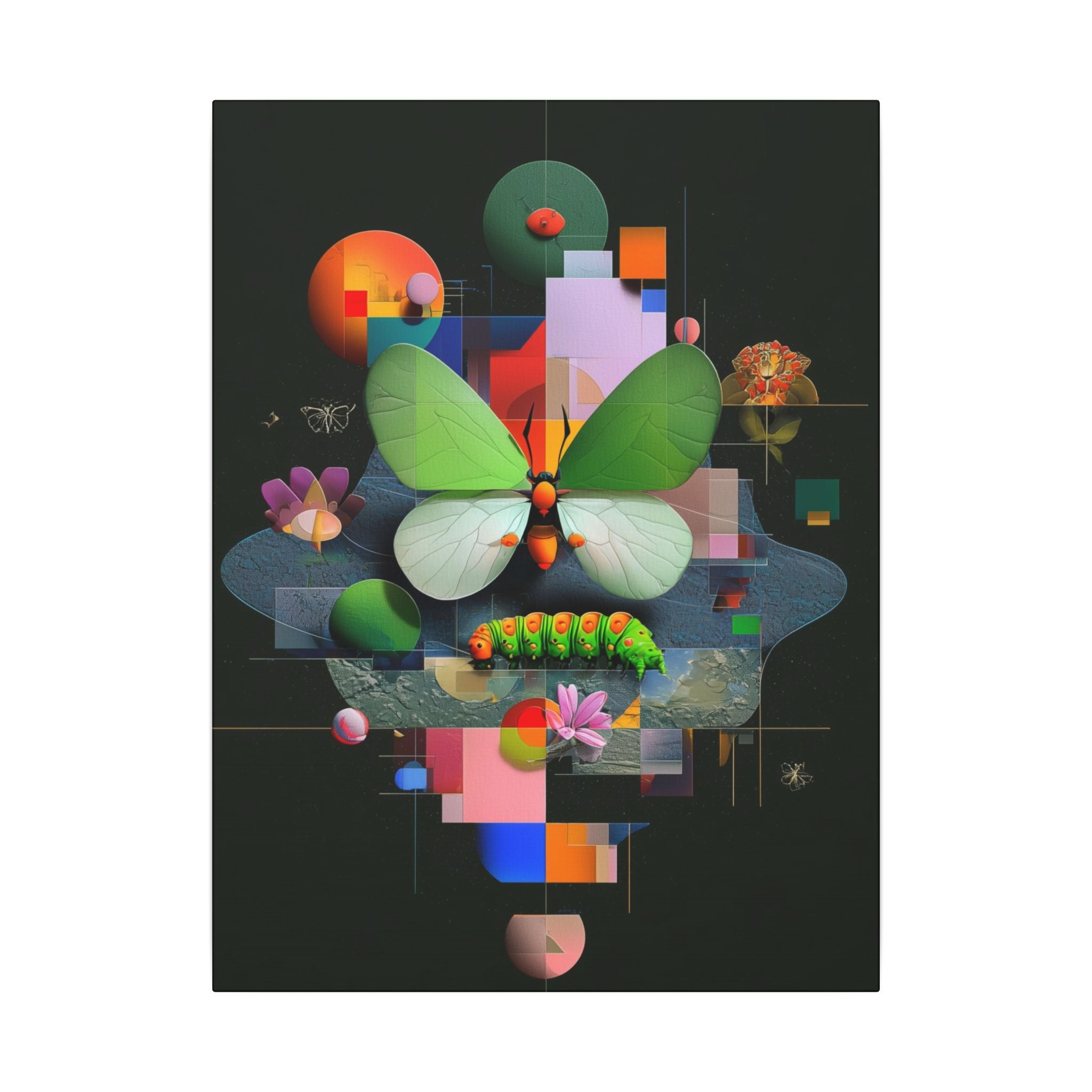 Metamorphosis of Geometry: Abstract Digital Butterfly Composition, Geometric Nature Art   |    Custom Orders Available