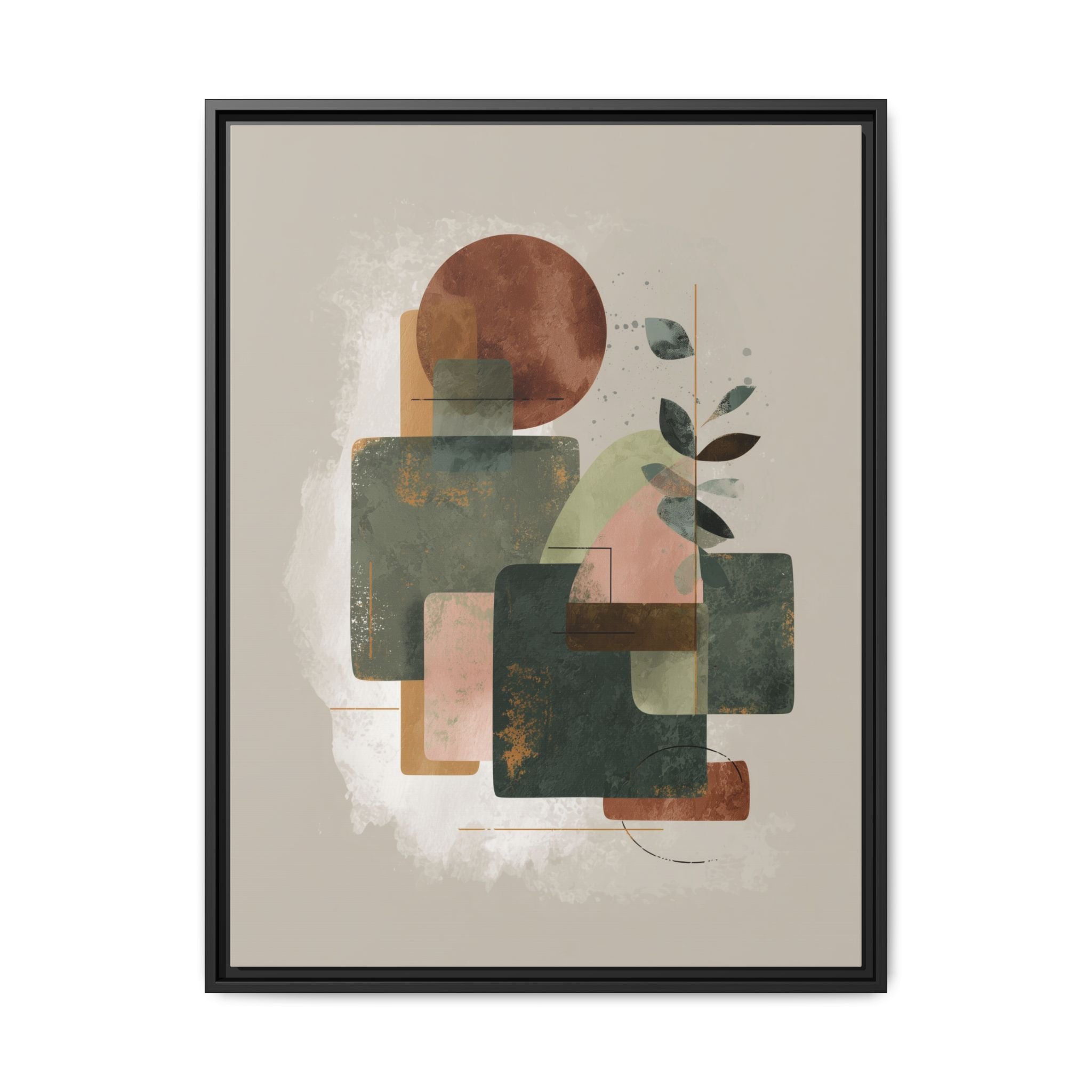 Geometric Harmony: Abstract Watercolor Composition, Mid-Century Modern Design, Organic Shapes   |   Custom Orders Accepted
