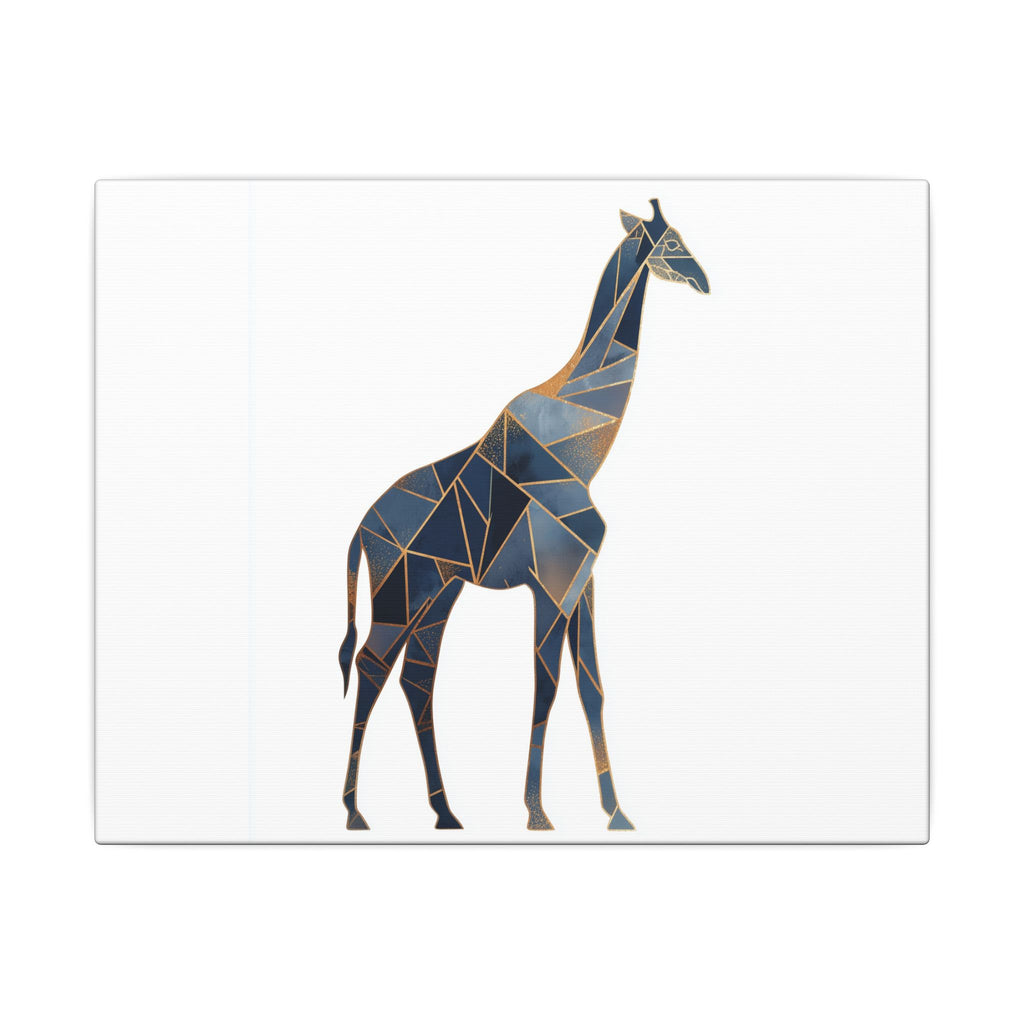 Geometric Giraffe: Low Poly Wildlife Art, Blue Polygon Design, Modern Abstract Animal Portrait   |  Personalized & Custom Orders Available