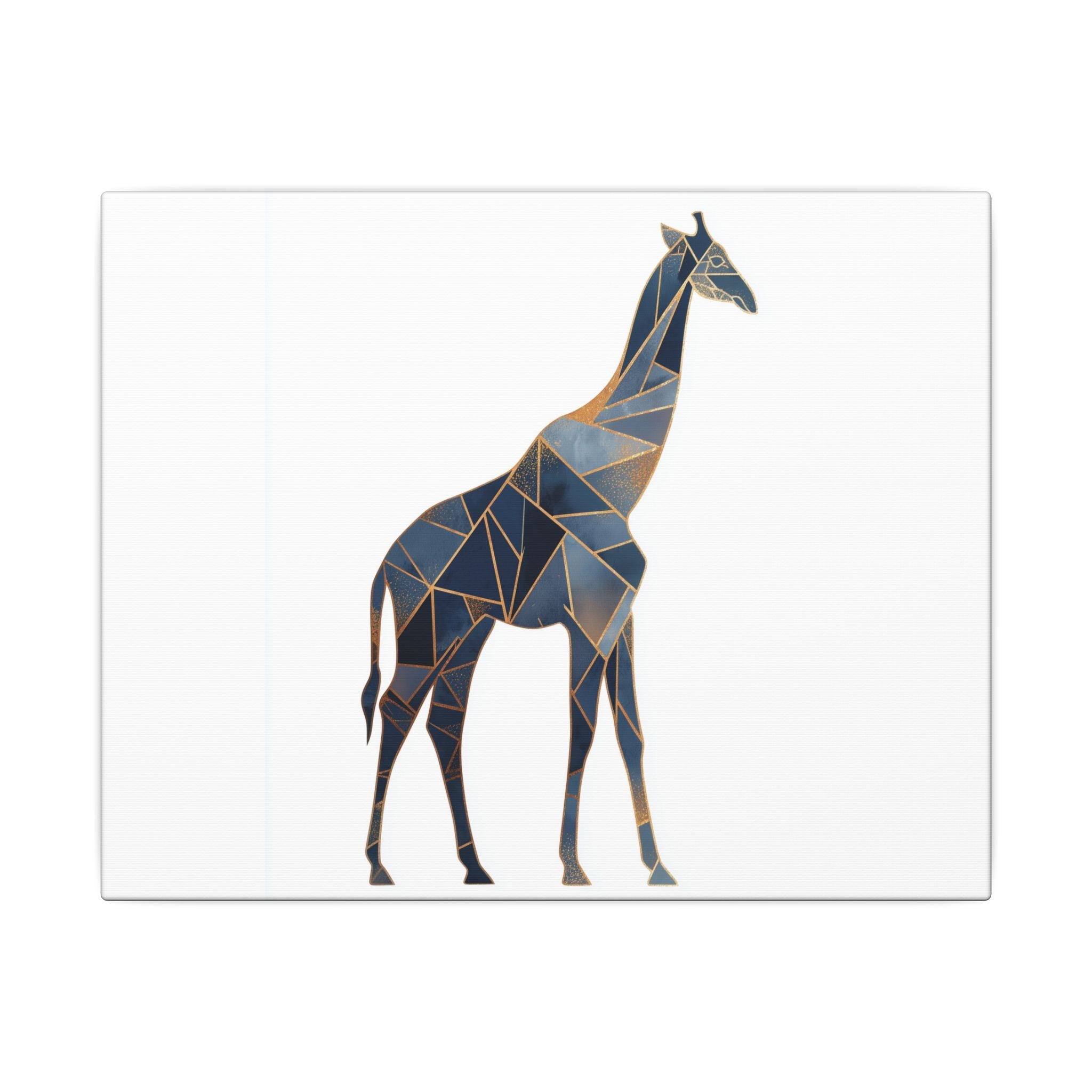Geometric Giraffe: Low Poly Wildlife Art, Blue Polygon Design, Modern Abstract Animal Portrait   |  Personalized & Custom Orders Available
