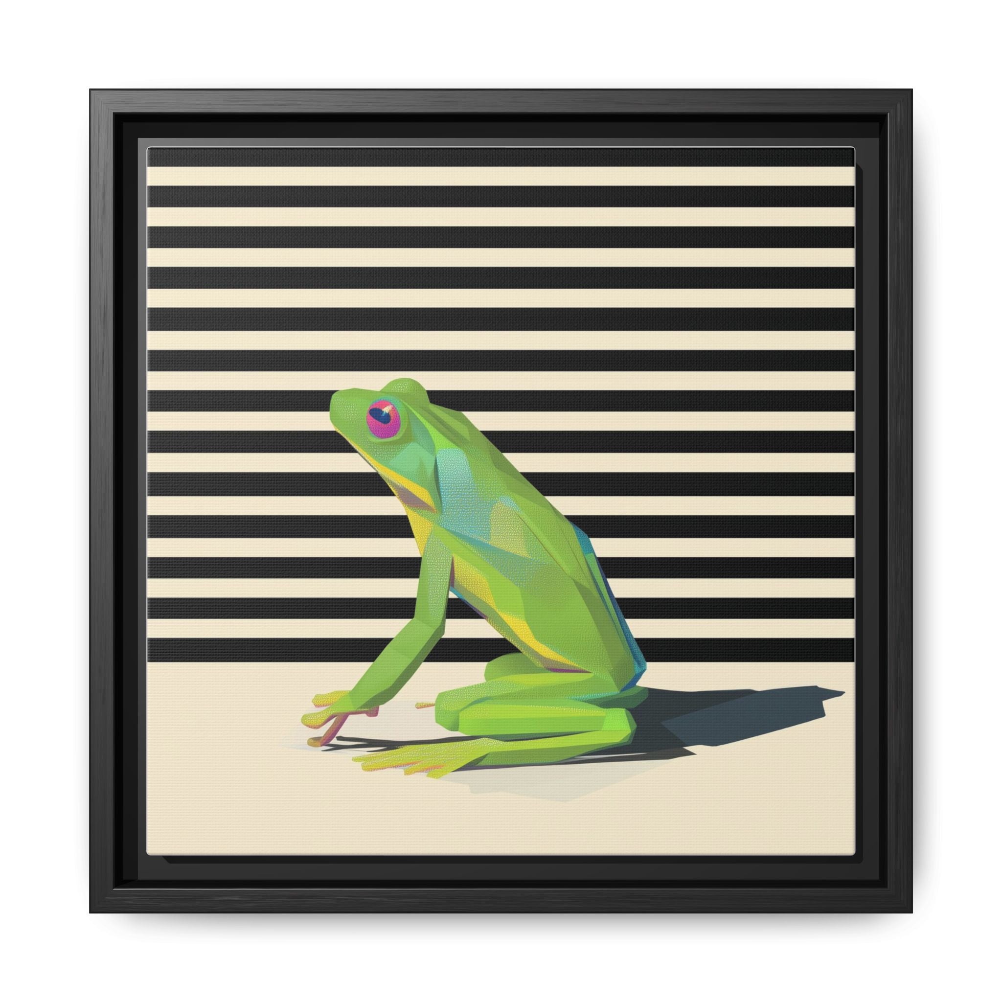 Stylized Frog Portrait Framed Print , Minimalist Pop Art Design   |  Personalized & Custom Orders Available