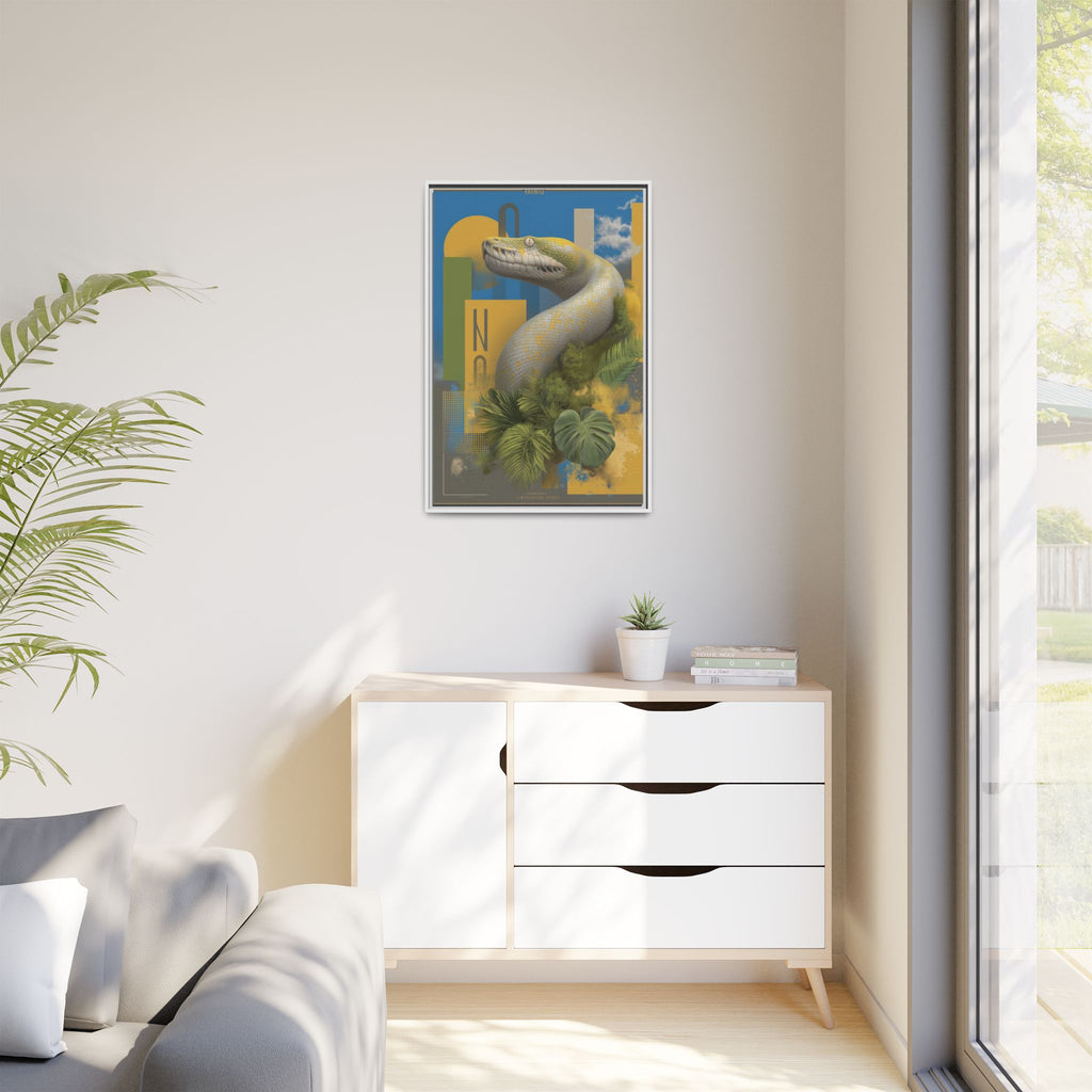 Serpent's Geometry: Tropical Anaconda Graphic Design, Modern Wildlife Illustration   |  Personalized & Custom Orders Available