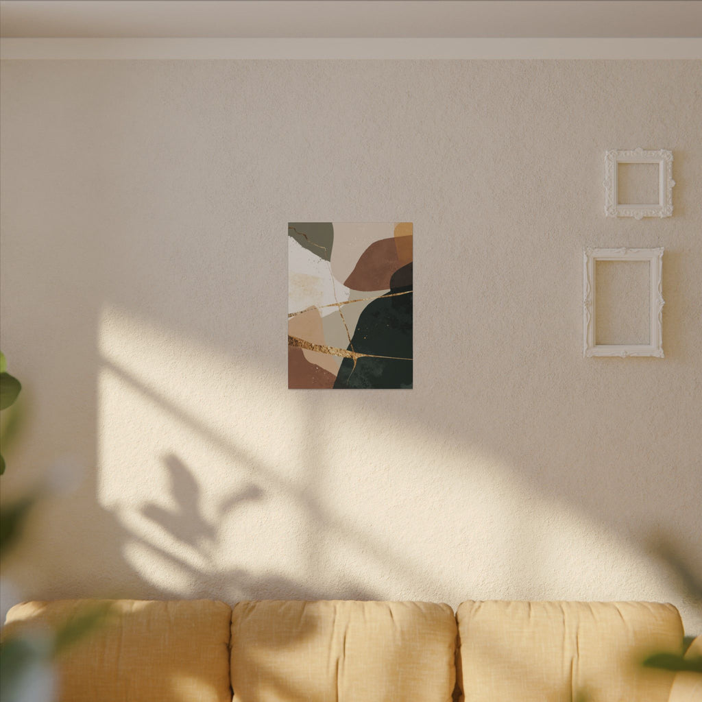 Canvas Print, Abstract Earthy Gold Wall Art, Modern Designer Home Decor, Stretched Matte Canvas; Thick, Multi-Size, Office Decor