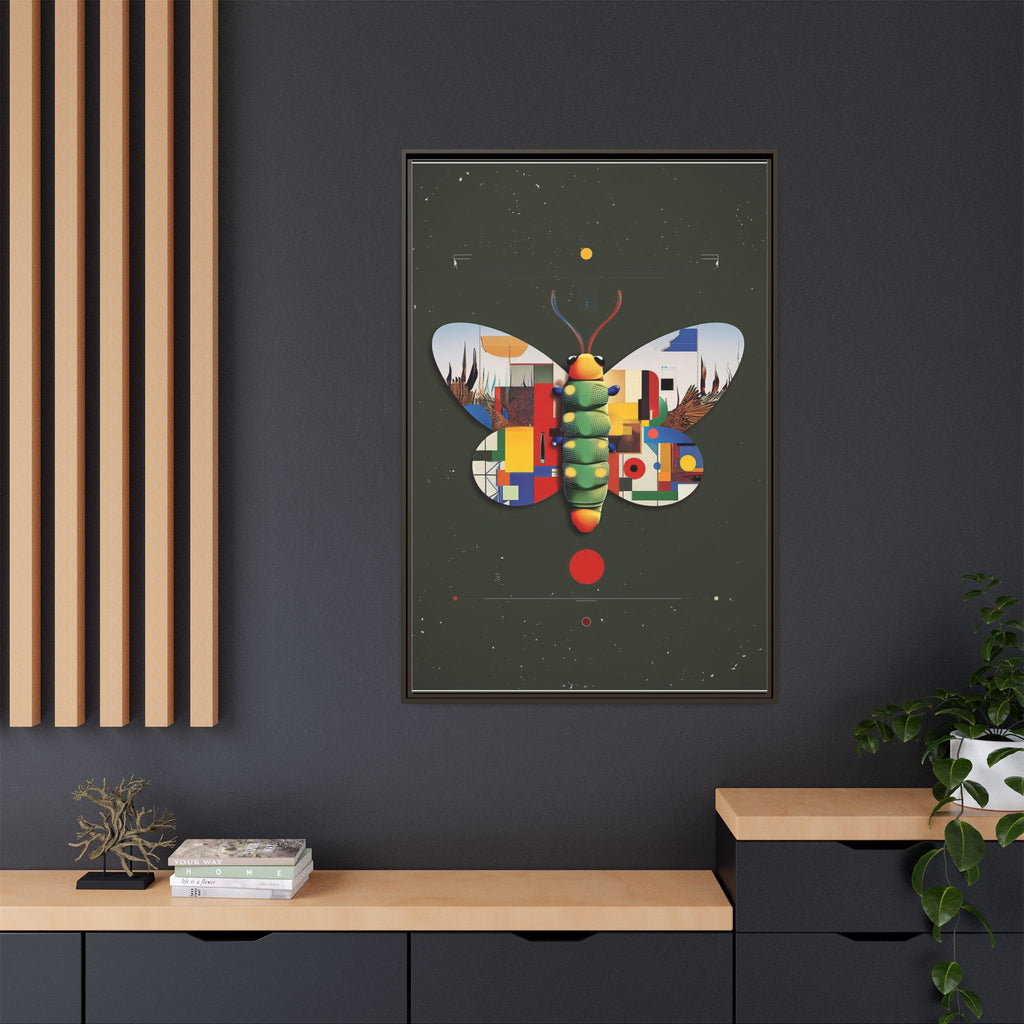 Geometric Butterfly Framed Print : Digital Cubist Interpretation, Modernist Entomological Design   |  Personalized & Custom Orders Available