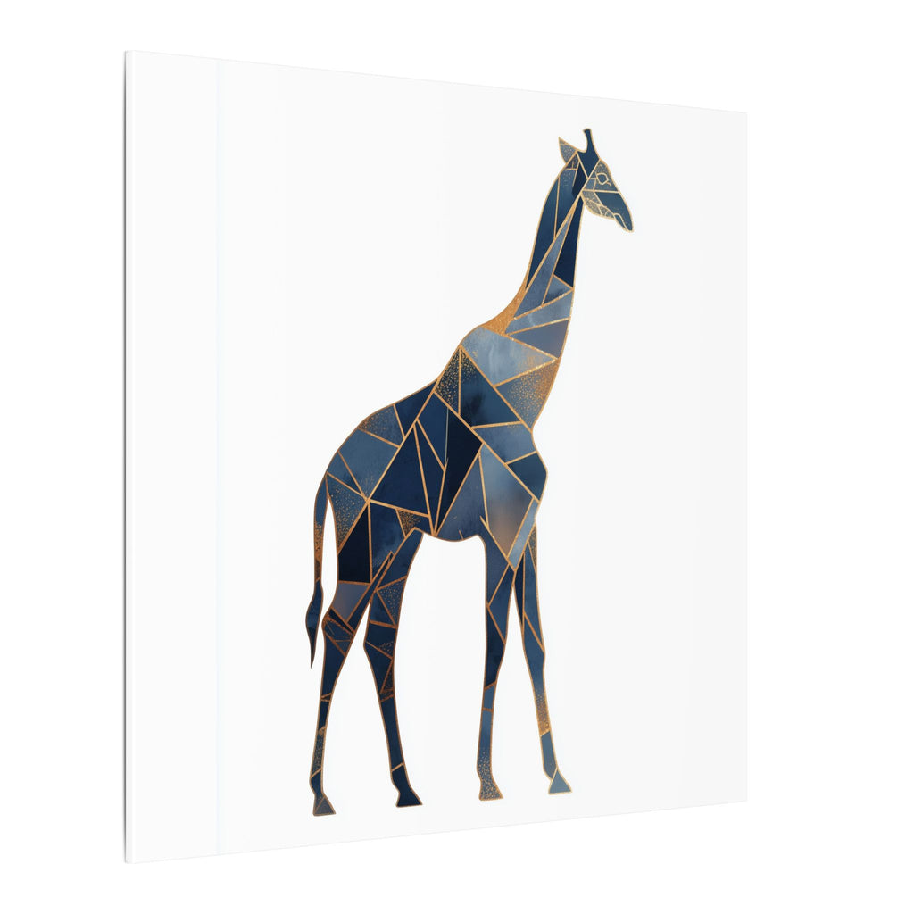Geometric Giraffe: Low Poly Wildlife Art, Blue Polygon Design, Modern Abstract Animal Portrait   |  Personalized & Custom Orders Available