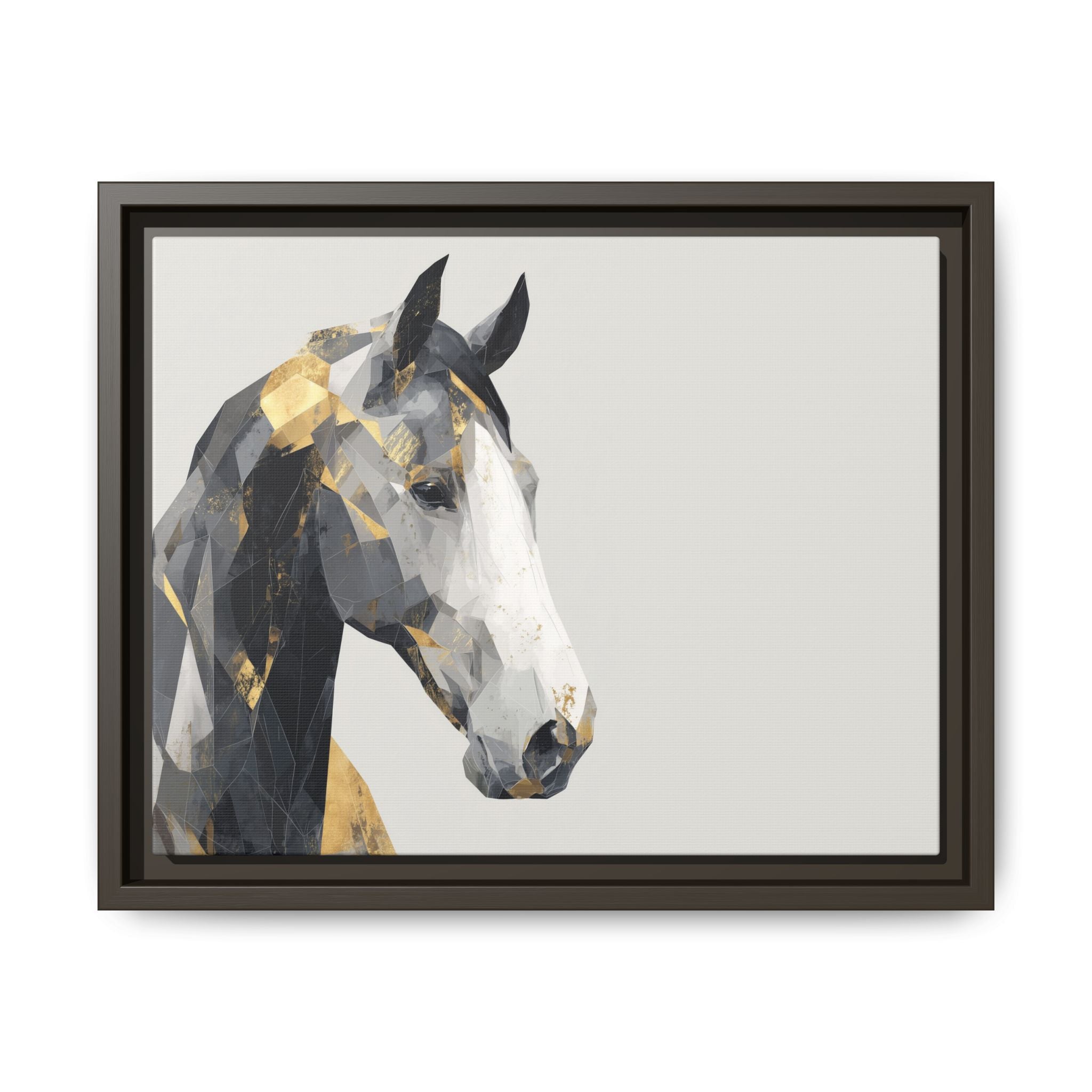 Geometric Stallion: Cubist Equine Art, Modern Metallic Polygonal Design   |  Personalized & Custom Orders Available