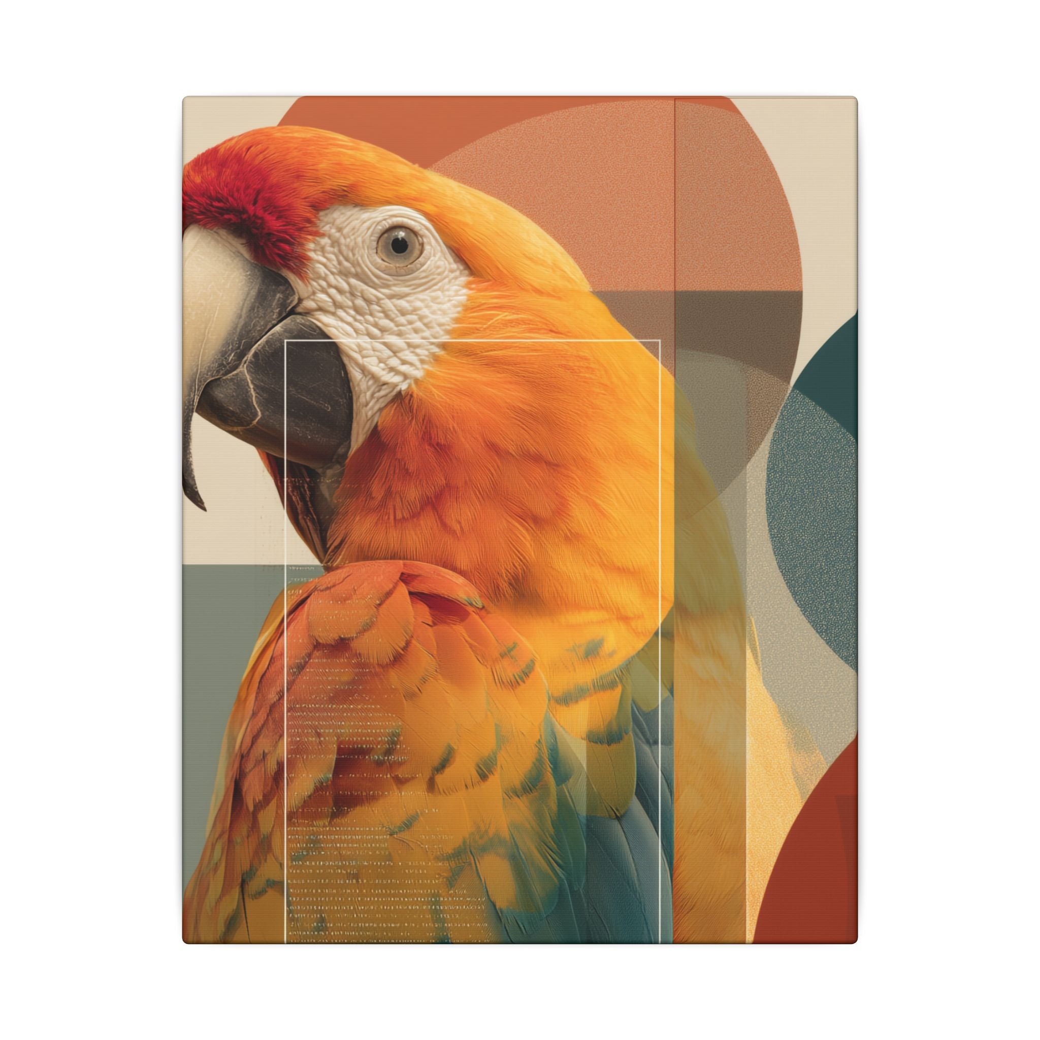 Geometric Macaw Portrait: Vibrant Avian Design, Modern Graphic Art Style   |    Custom Orders Available