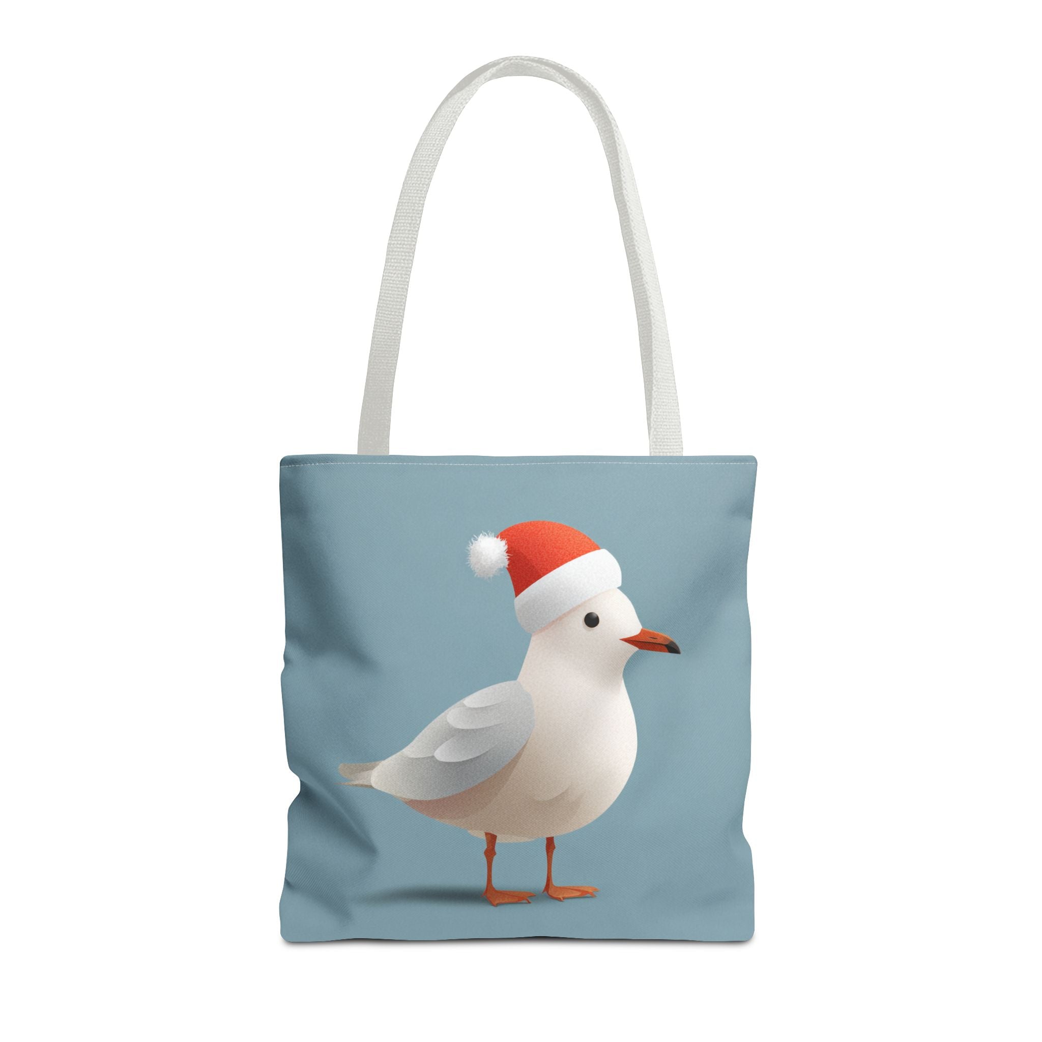 Christmas Seagull Tote Bag, Holiday Shopping Bag, Eco-Friendly Gift Bag, Cute Coastal Accessories, Winter Tote for Bird Lovers