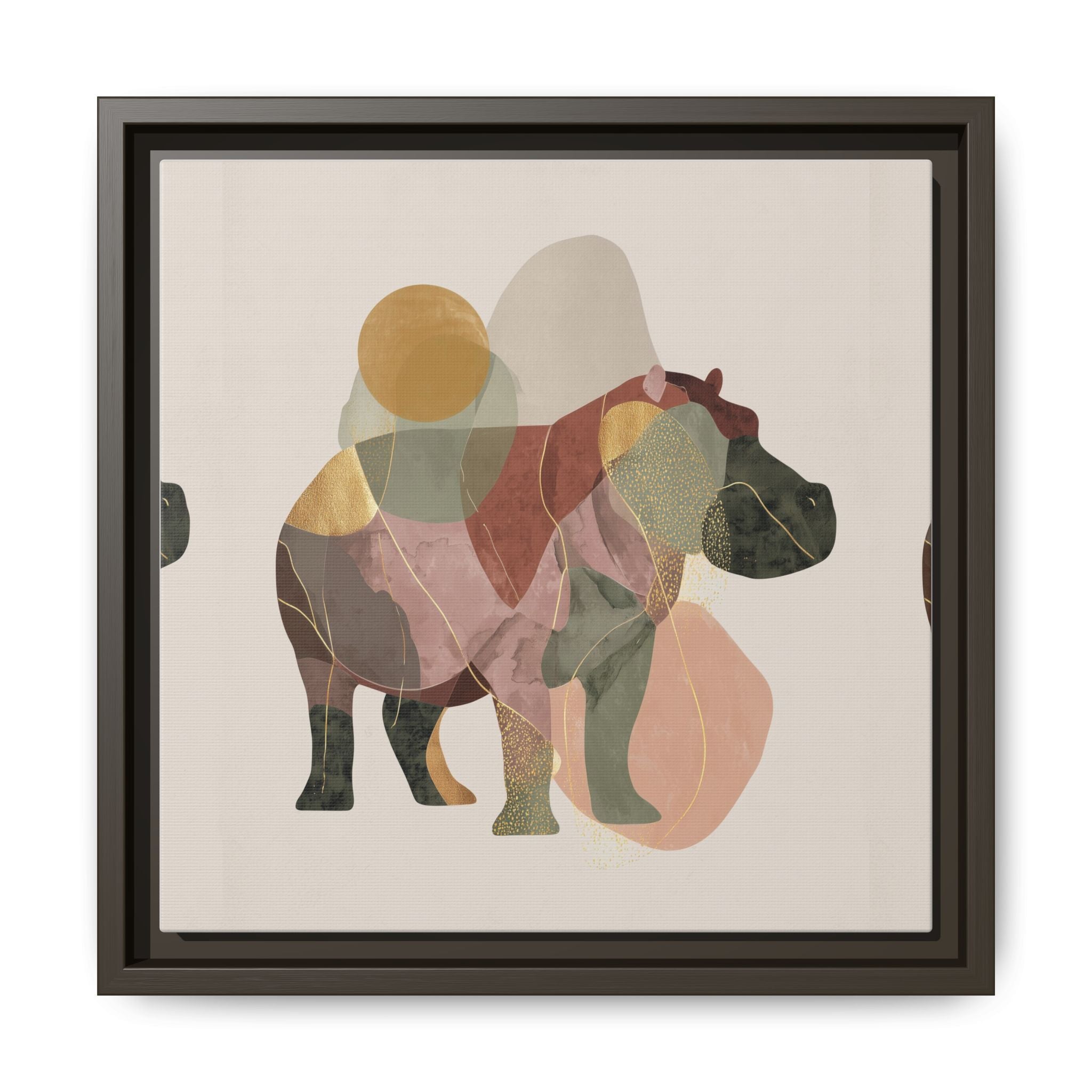 Fragmented Hippopotamus: Geometric Abstract Art, Minimalist Animal Portrait   |  Personalized & Custom Orders Available