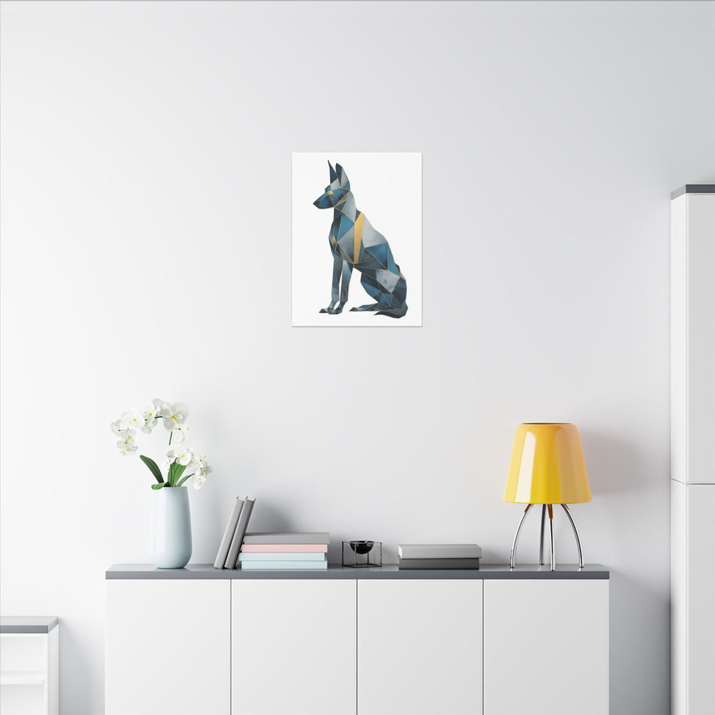 Crystalline Canine: Geometric Dog Portrait, Digital Art Polygon Style, Modern Architectural Animal Design   |  Personalized & Custom Orders