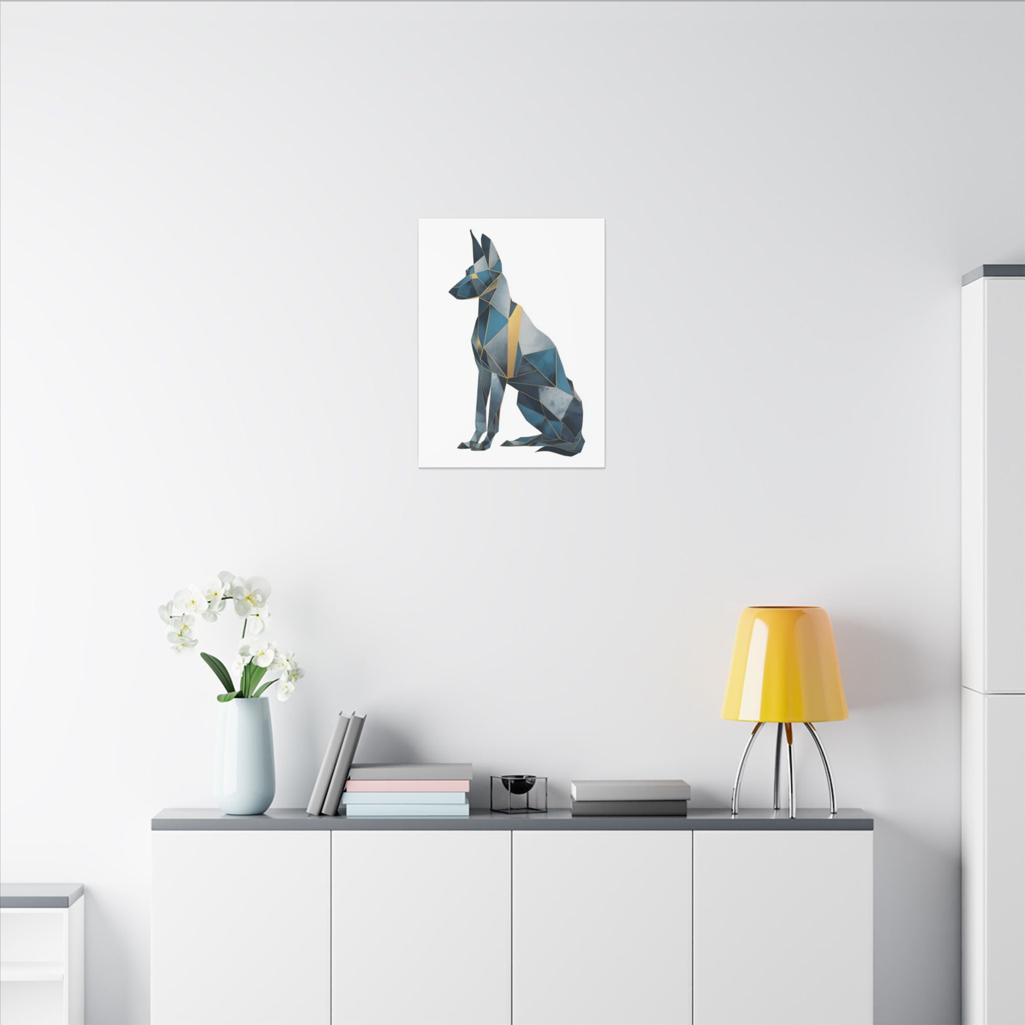 Crystalline Canine: Geometric Dog Portrait, Digital Art Polygon Style, Modern Architectural Animal Design   |  Personalized & Custom Orders