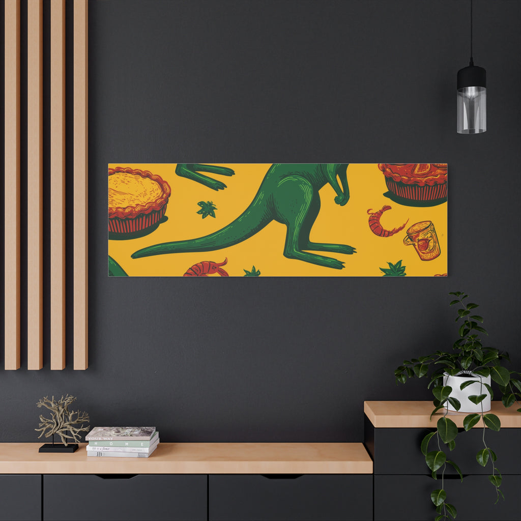 Kangaroo Canvas Wall Art, Vibrant Animal Decor, Unique Gift for Nature Lovers, Fun Kitchen Wall Hanging, Australian Themed Art