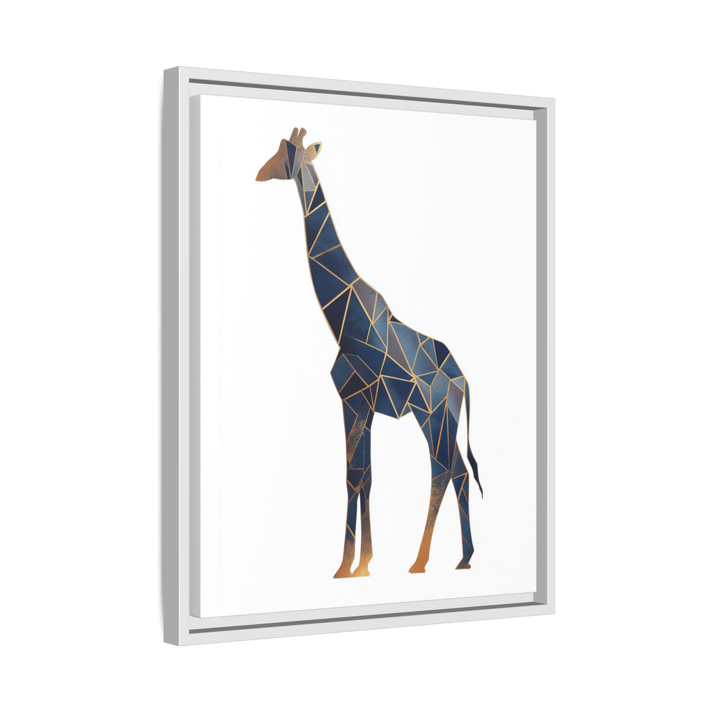 Geometric Giraffe Framed Print : Faceted Blue Mosaic, Modern Wildlife Art   |  Personalized & Custom Orders Available