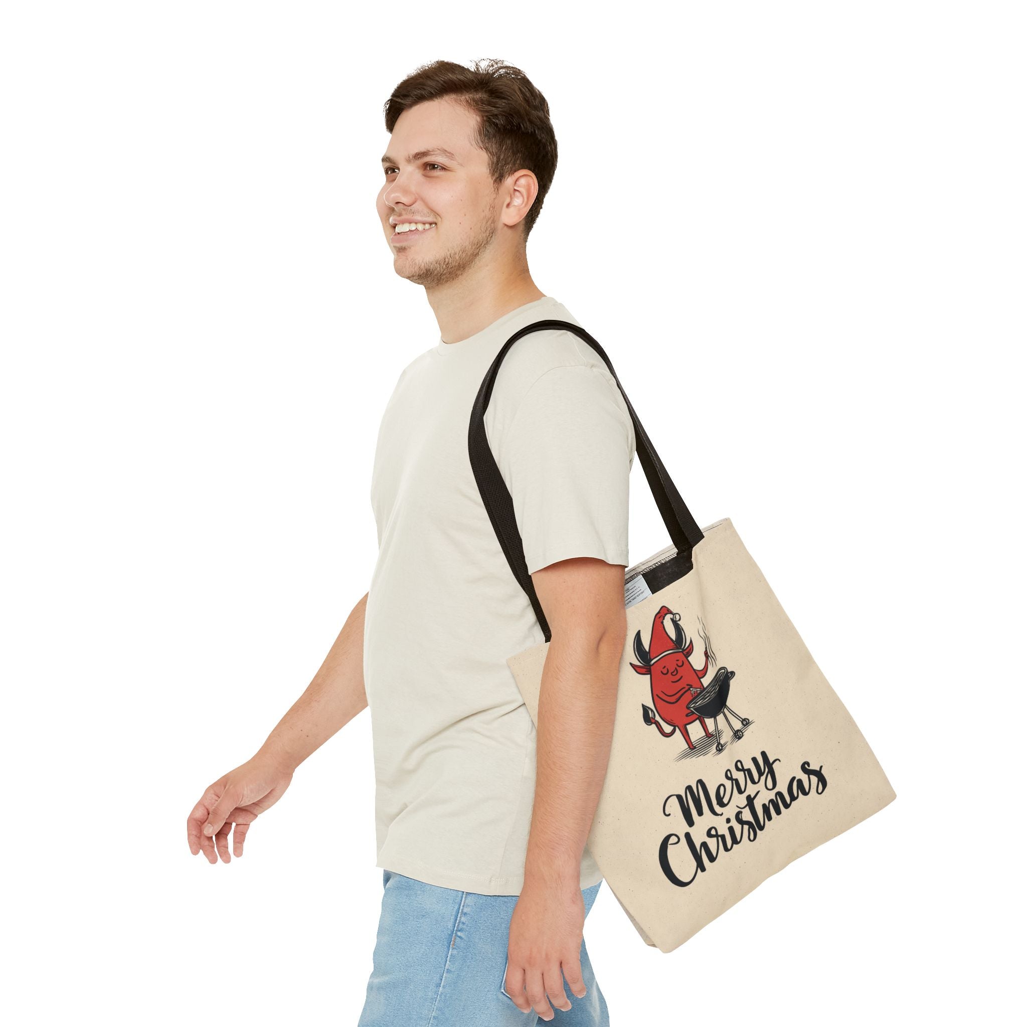 Naughty Santa , Secret Santa, Devil Theme, Devil Themed Art Tote Bag (AOP)