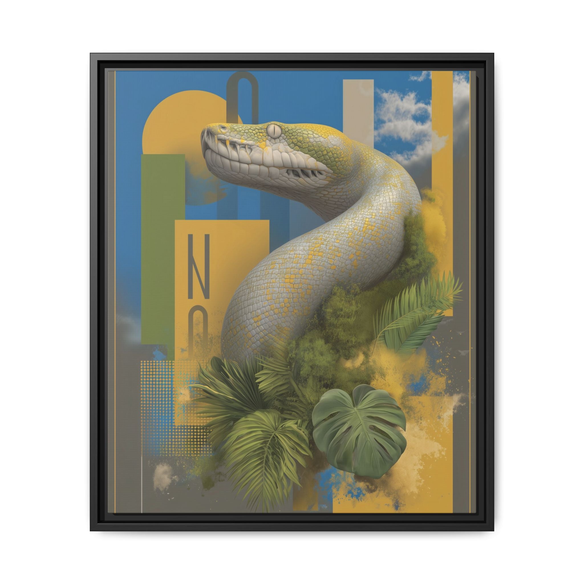 Serpent's Geometry: Tropical Anaconda Graphic Design, Modern Wildlife Illustration   |  Personalized & Custom Orders Available