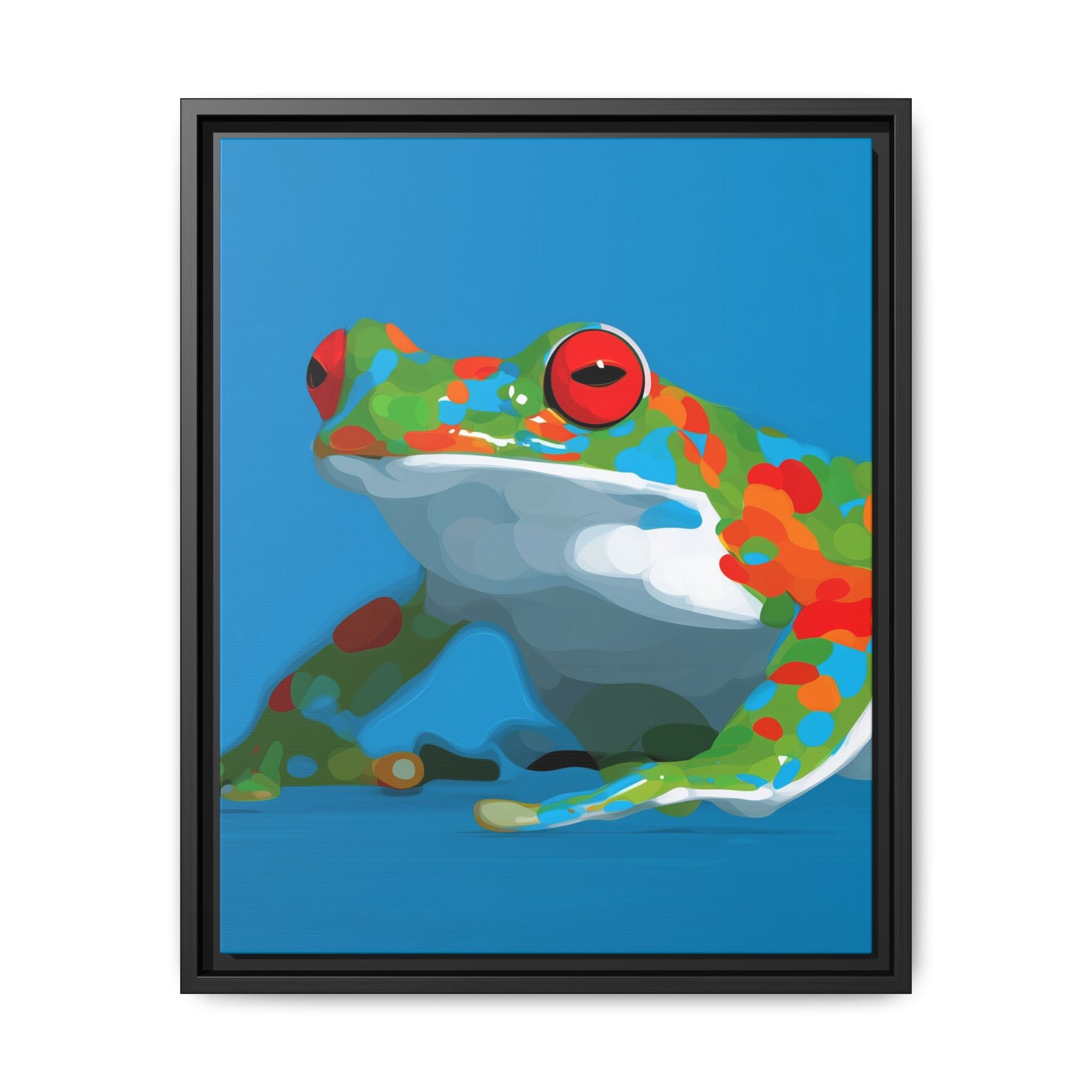 Chromatic Amphibian Framed Print : Mosaic Frog Vector Art, Modern Wildlife Illustration   |  Personalized & Custom Orders Available