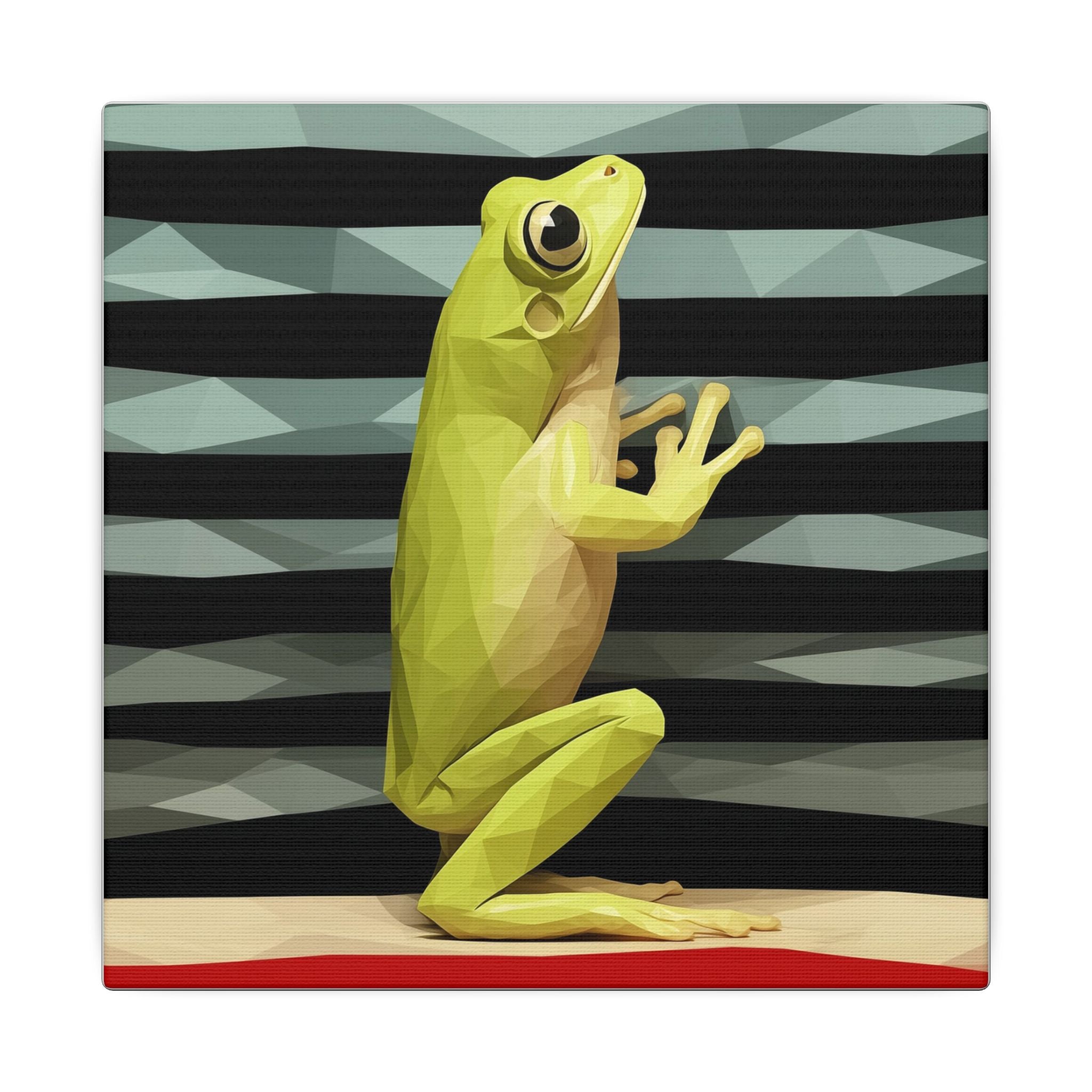 Geometric Frog: Low-Poly Digital Art, Vibrant Yellow Amphibian Illustration   |    Custom Orders Available