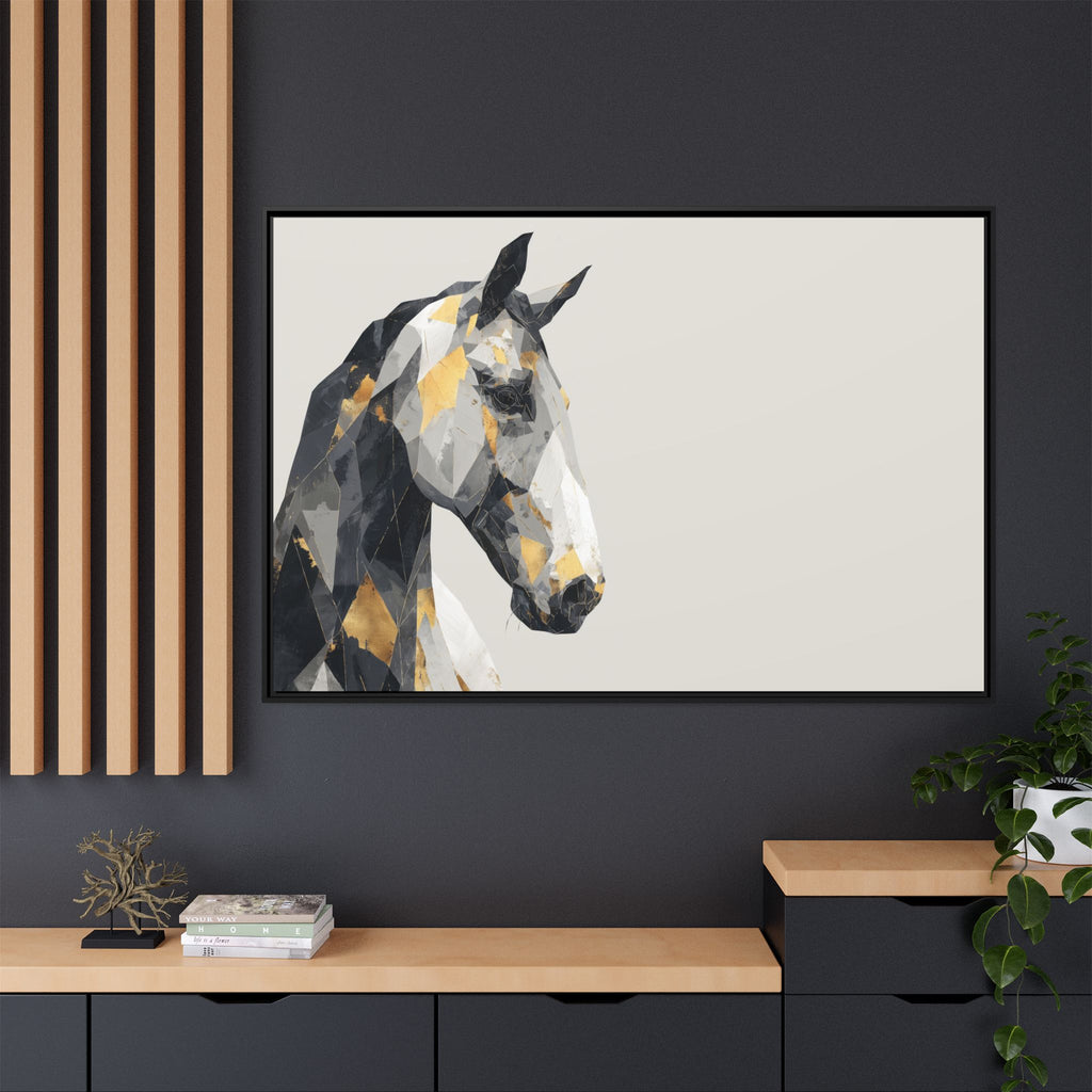 Equine Geometrica: Contemporary Cubist Horse, Metallic Abstract Portrait   |  Personalized & Custom Orders Available
