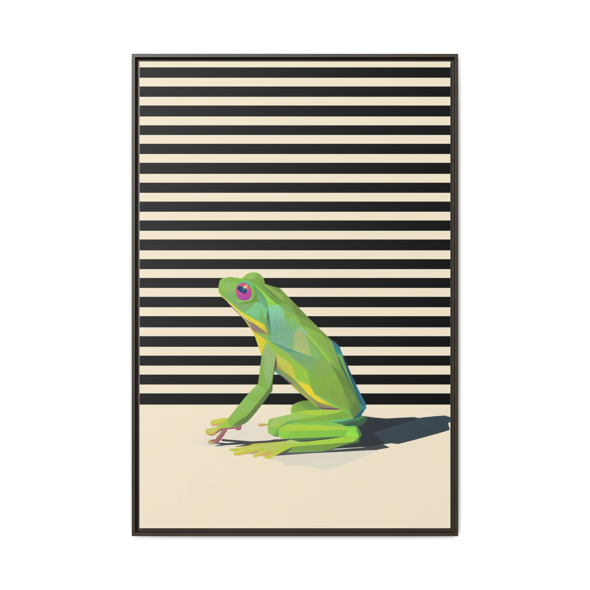 Geometric Frog: Minimalist Animal Portrait, Modern Graphic Design   |    Custom Orders Available