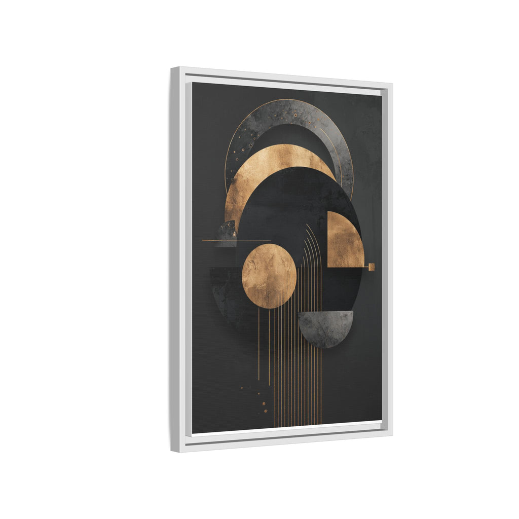 Geometric Resonance: Abstract Gold and Black Design, Minimalist Architectural Art, Modern Metallic Composition   |   Custom Orders Accepted