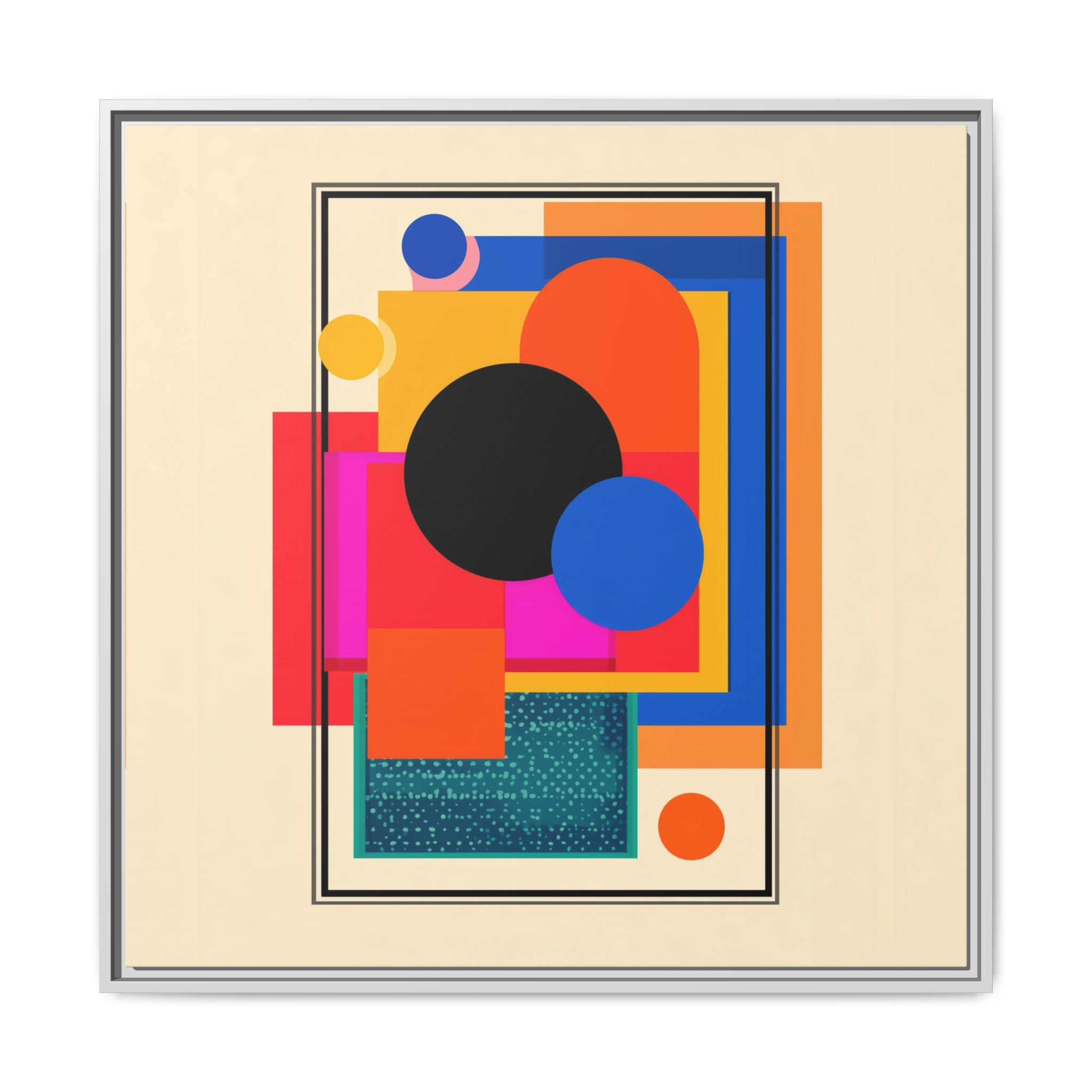 Geometric Harmony: Abstract Color Blocks, Mid-Century Modern Design, Minimalist Art Composition   |   Custom Orders Accepted