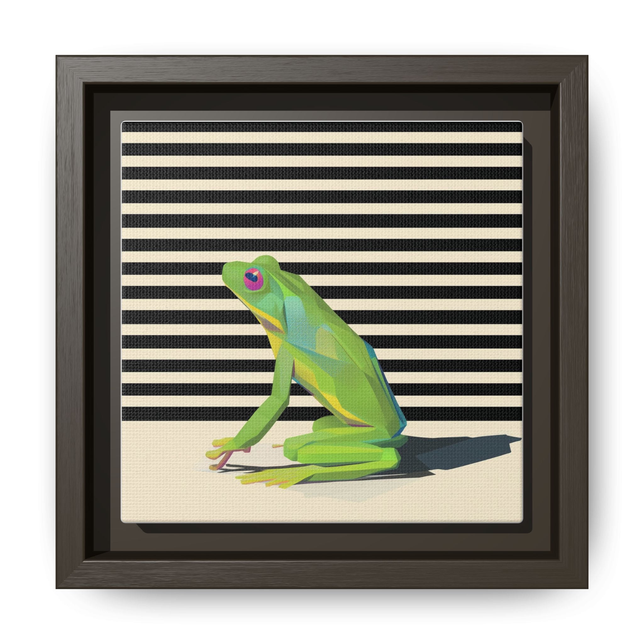 Stylized Frog Portrait Framed Print , Minimalist Pop Art Design   |  Personalized & Custom Orders Available