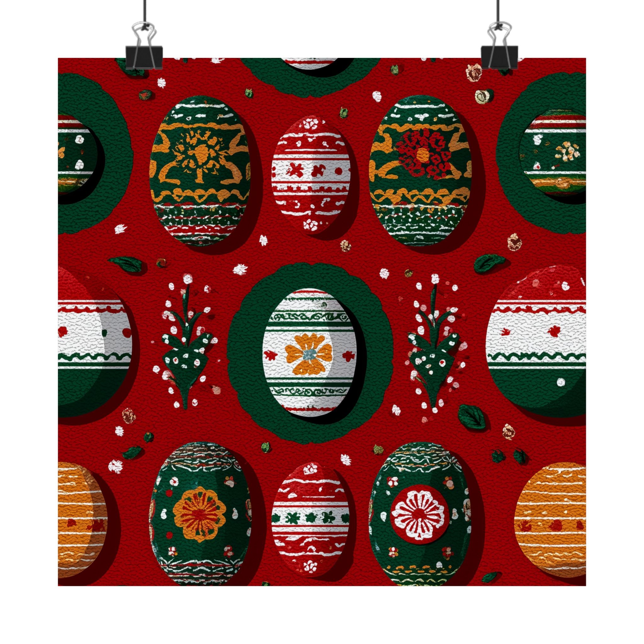 Festive Christmas Egg Poster, Seasonal Wall Art, Spring Decor, Holiday Decoration, Home Wall Art, Easter Gift Idea