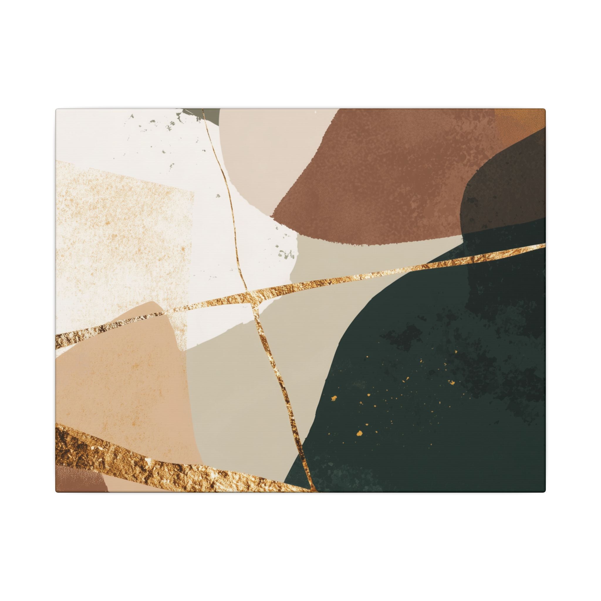 Canvas Print, Abstract Earthy Gold Wall Art, Modern Designer Home Decor, Stretched Matte Canvas; Thick, Multi-Size, Office Decor