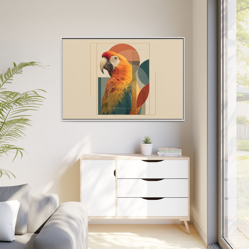 Macaw Geometry: Vibrant Avian Portrait, Modernist Graphic Design   |  Personalized & Custom Orders Available