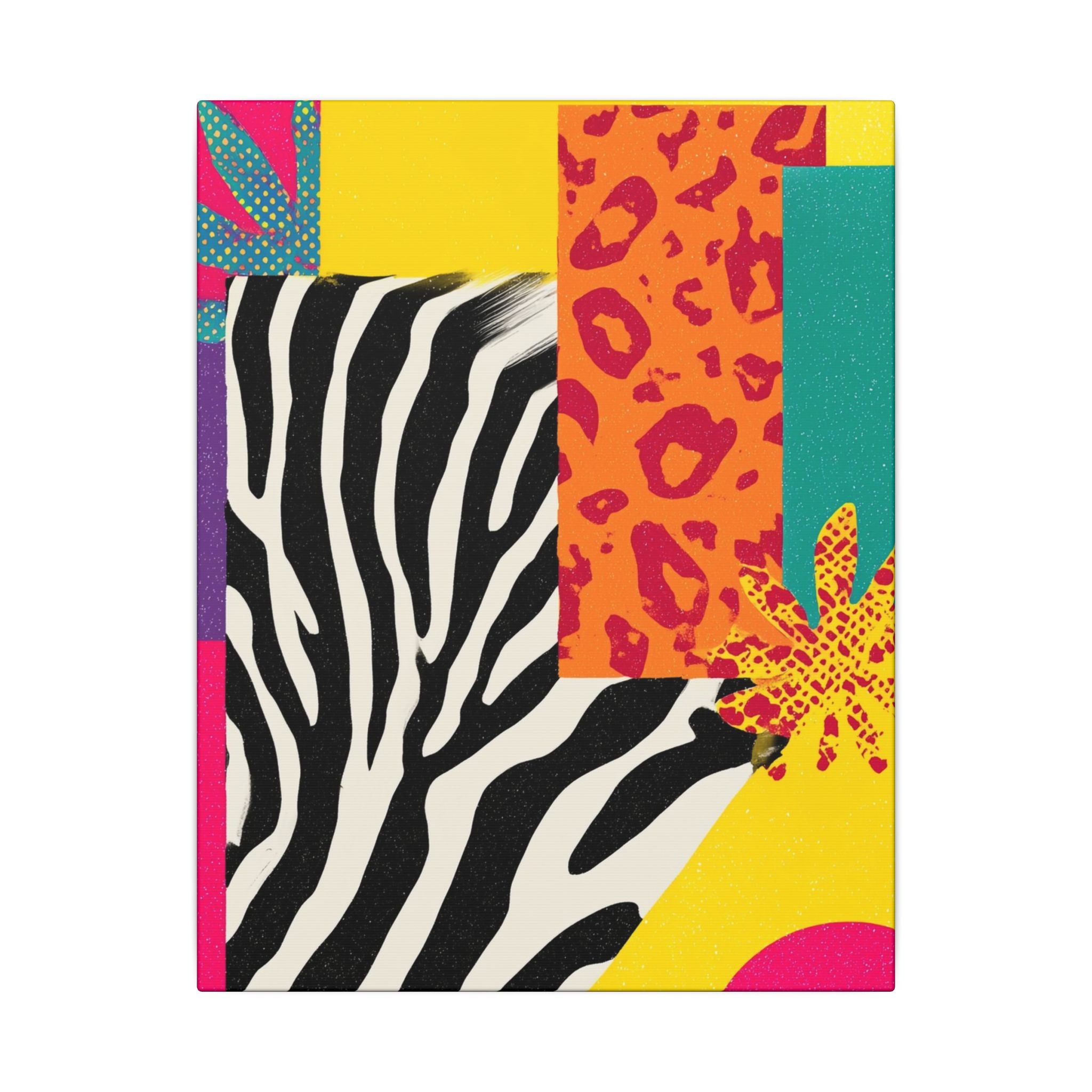 Copy of Pop Geometry: Zebra Leopard Fusion, Geometric Color Block, Modern Abstract Design   |   Custom Orders Accepted