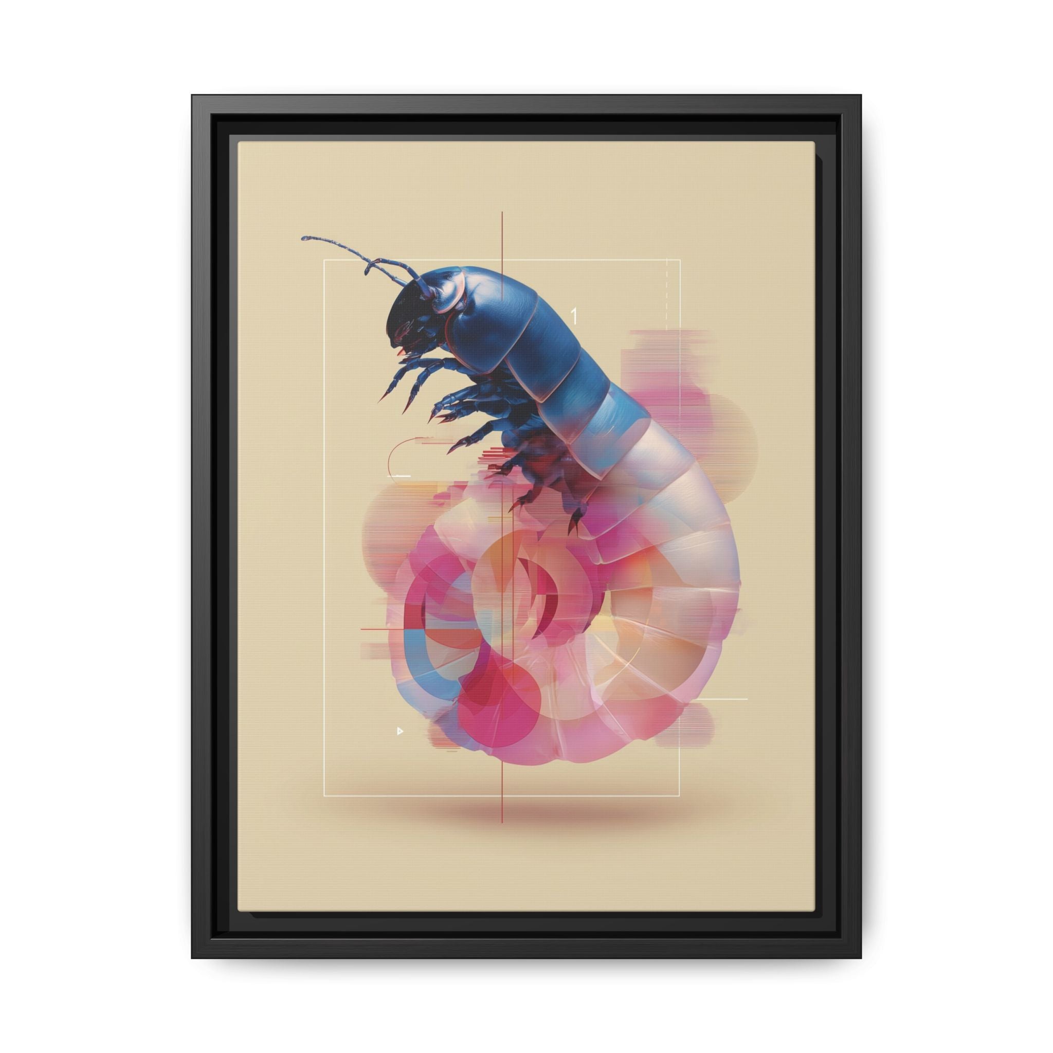 Exoskeleton Enigma: Digital Glitch Isopod, Metallic Crustacean Portrait   |  Personalized & Custom Orders Available