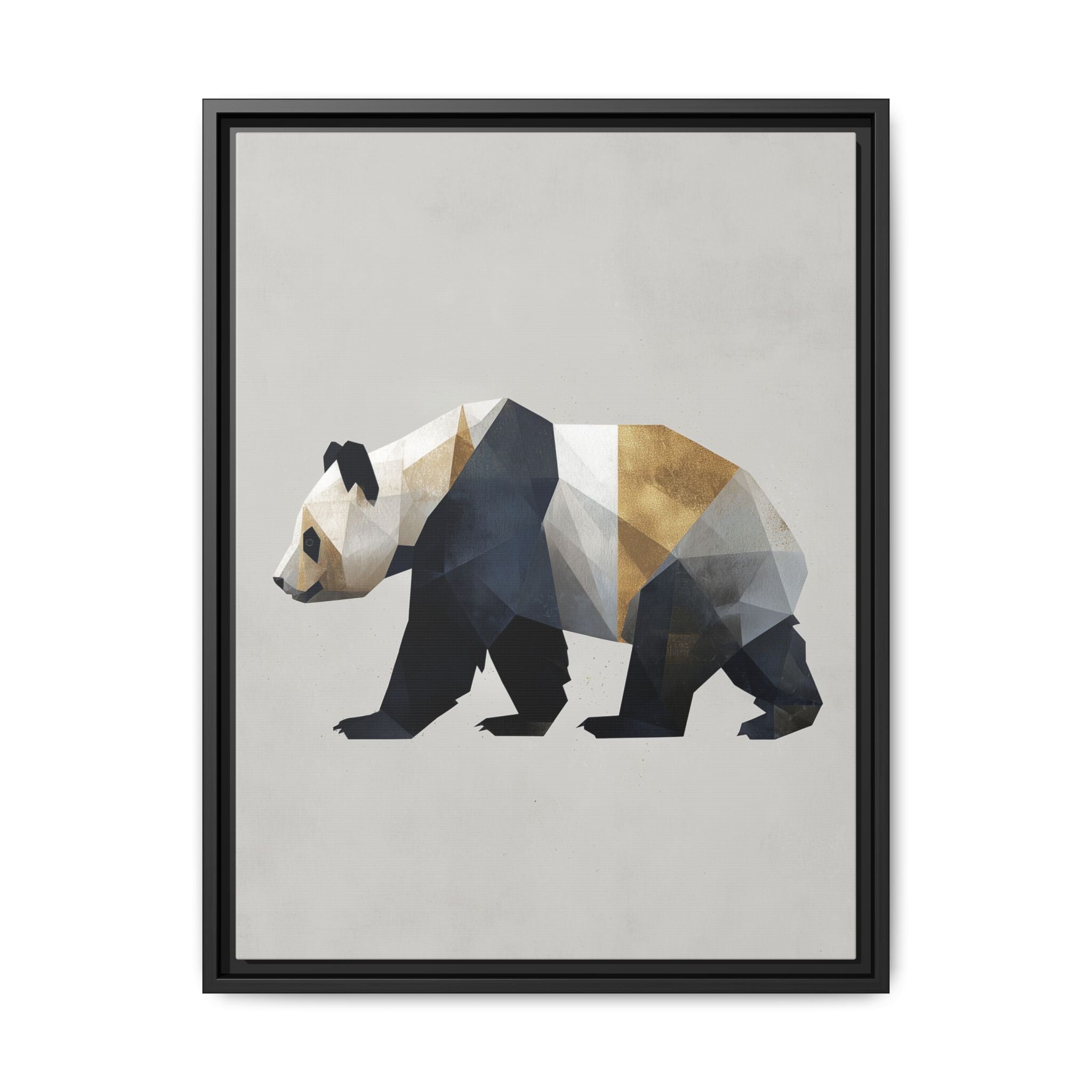 Geometric Panda: Low-Poly Digital Art, Metallic Contemporary Design   |  Personalized & Custom Orders Available