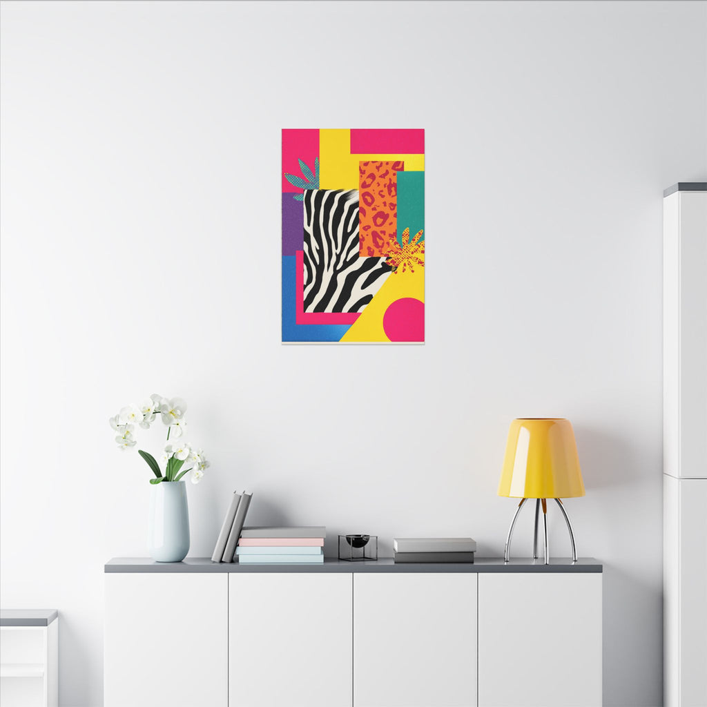 Pop Geometry: Zebra Leopard Fusion, Geometric Color Block, Modern Abstract Design   |   Custom Orders Accepted